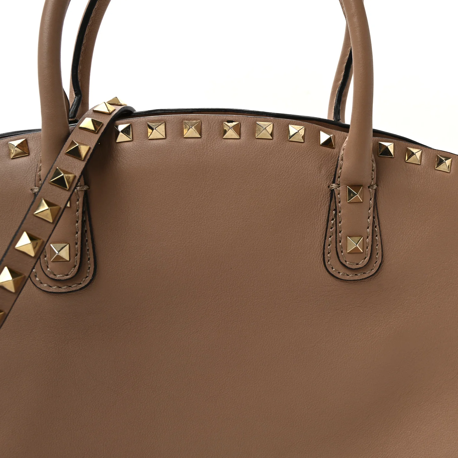 Vitello Rockstud Dome Shopper Soft Noisette - Image 7
