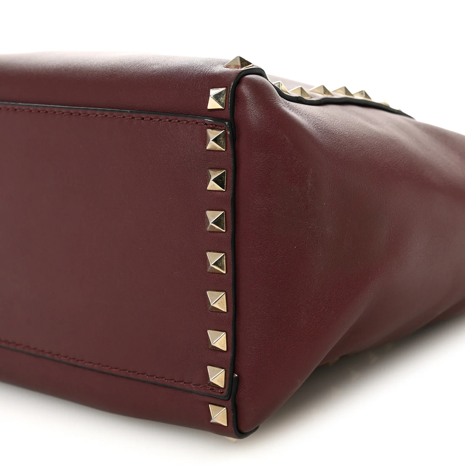 Vitello Rockstud Double Handle Tote Rubin - Image 10