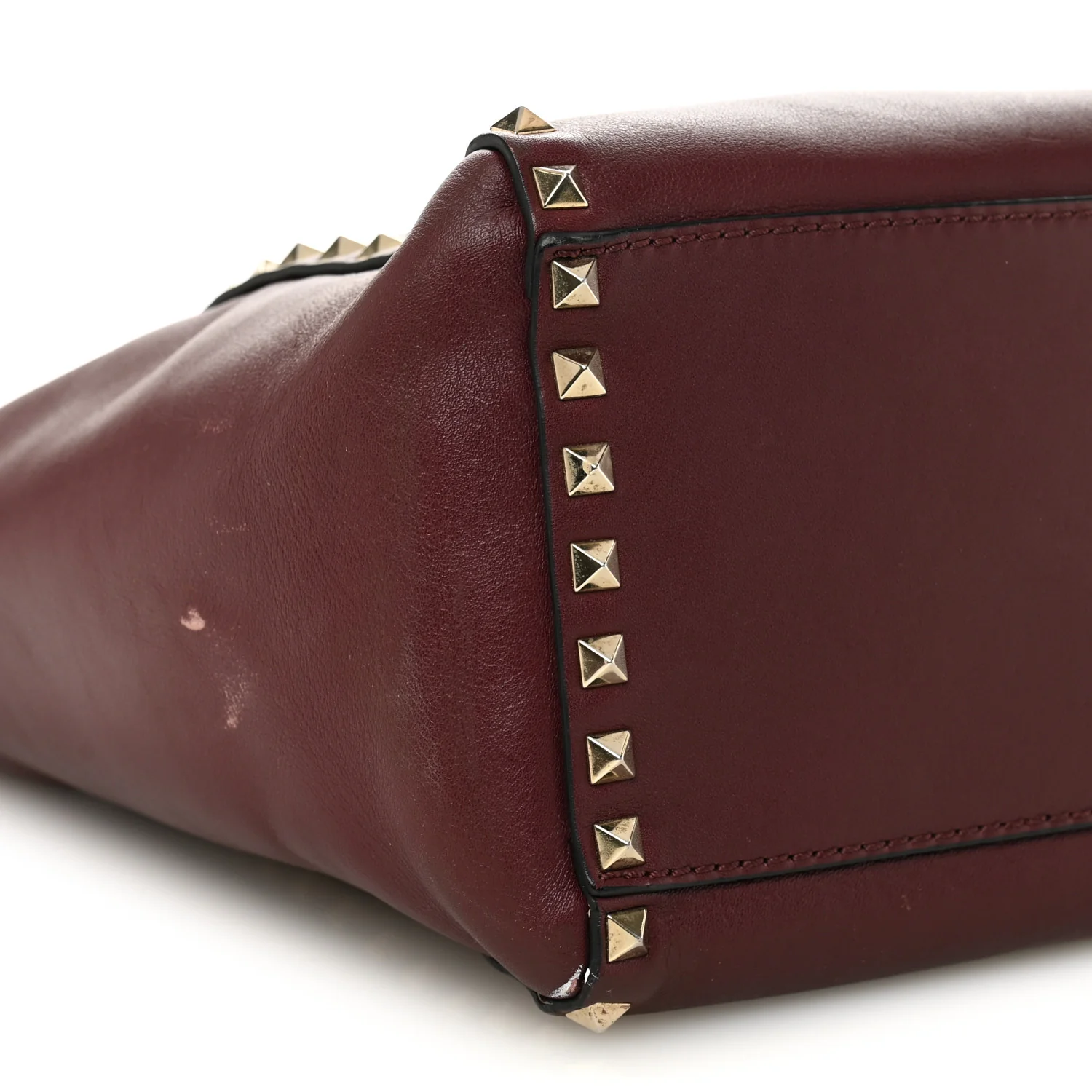 Vitello Rockstud Double Handle Tote Rubin - Image 9