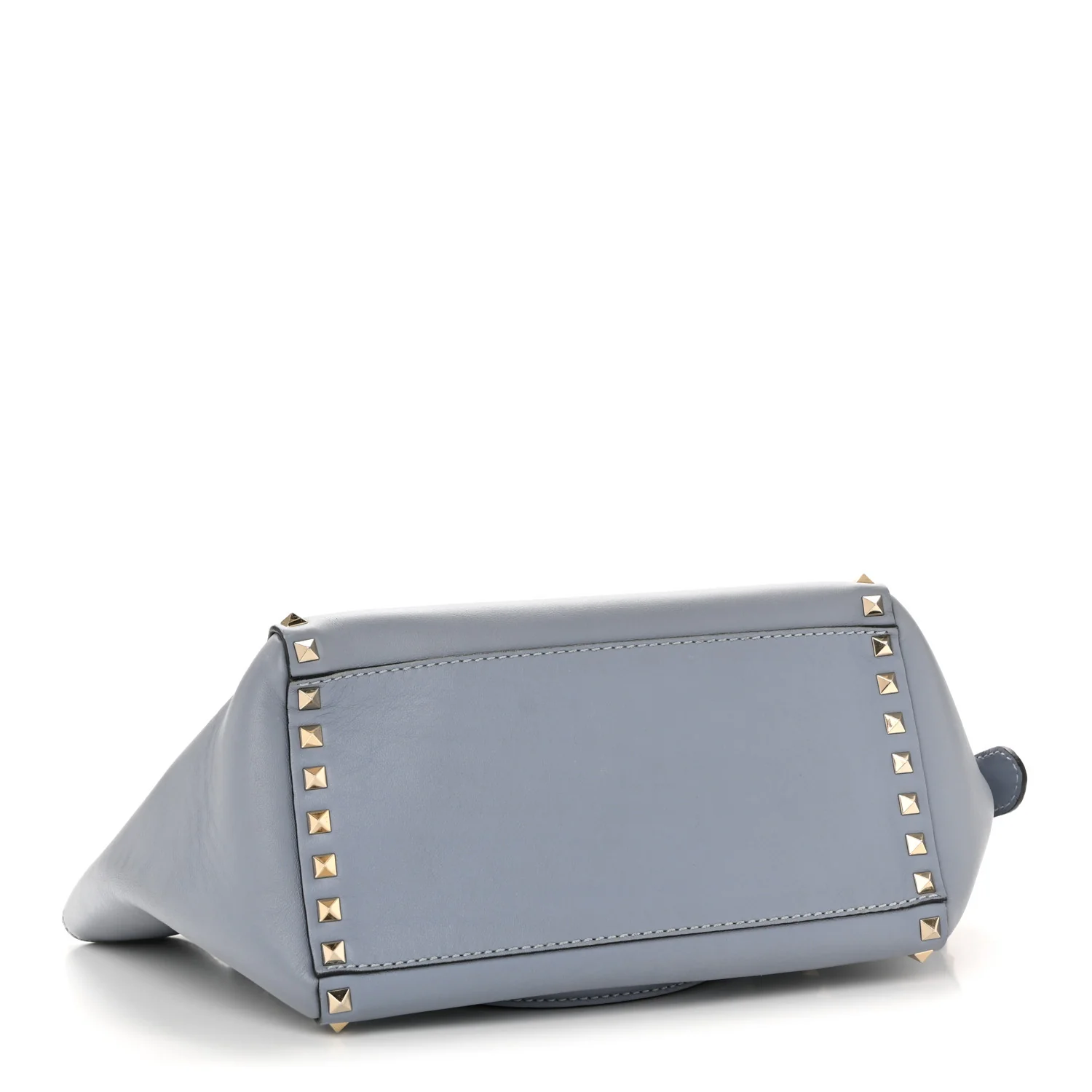 Vitello Rockstud Small Double Handle Tote Grey Blue - Image 4