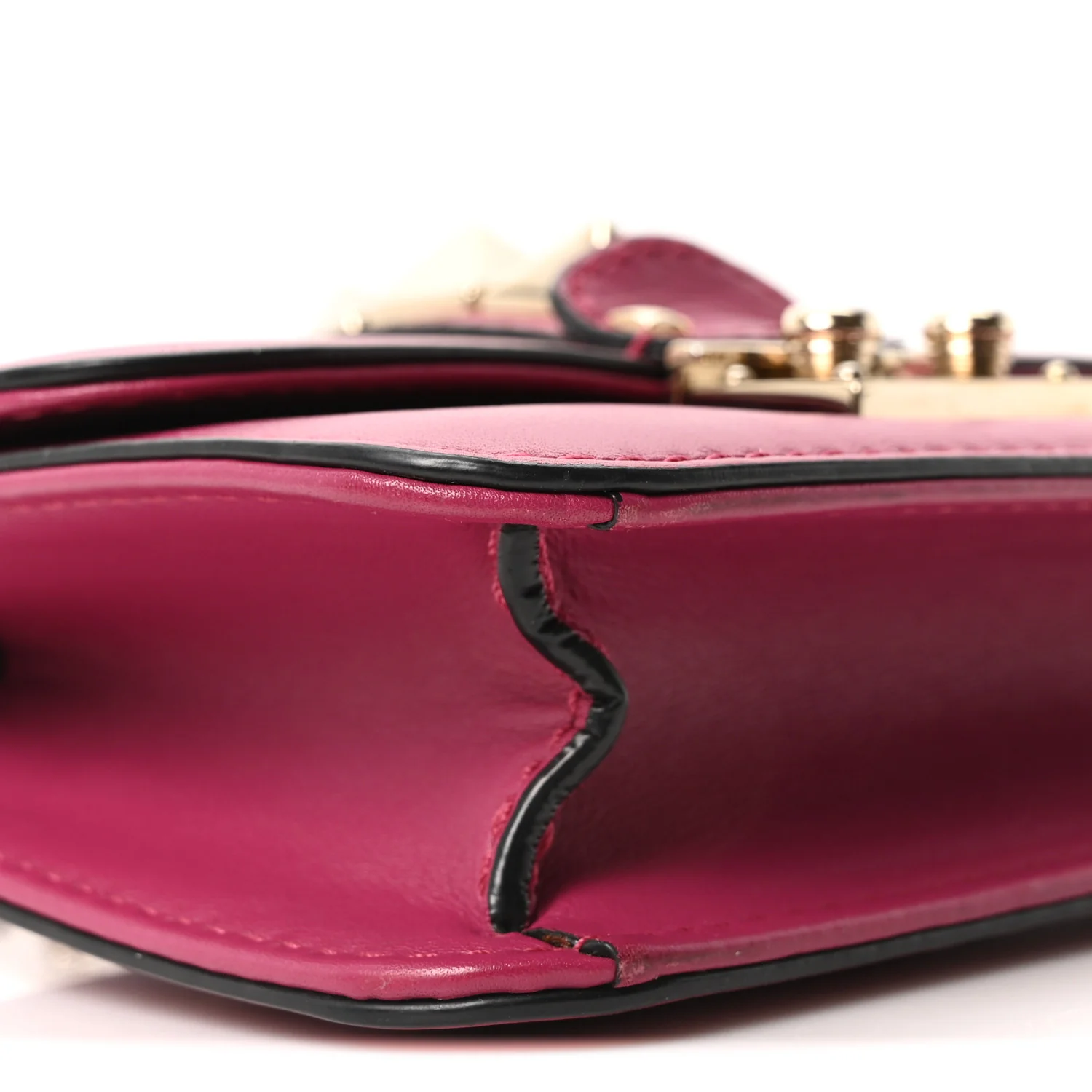 Vitello Small Glam Lock Rockstud Flap Deep Cyclamin - Image 8