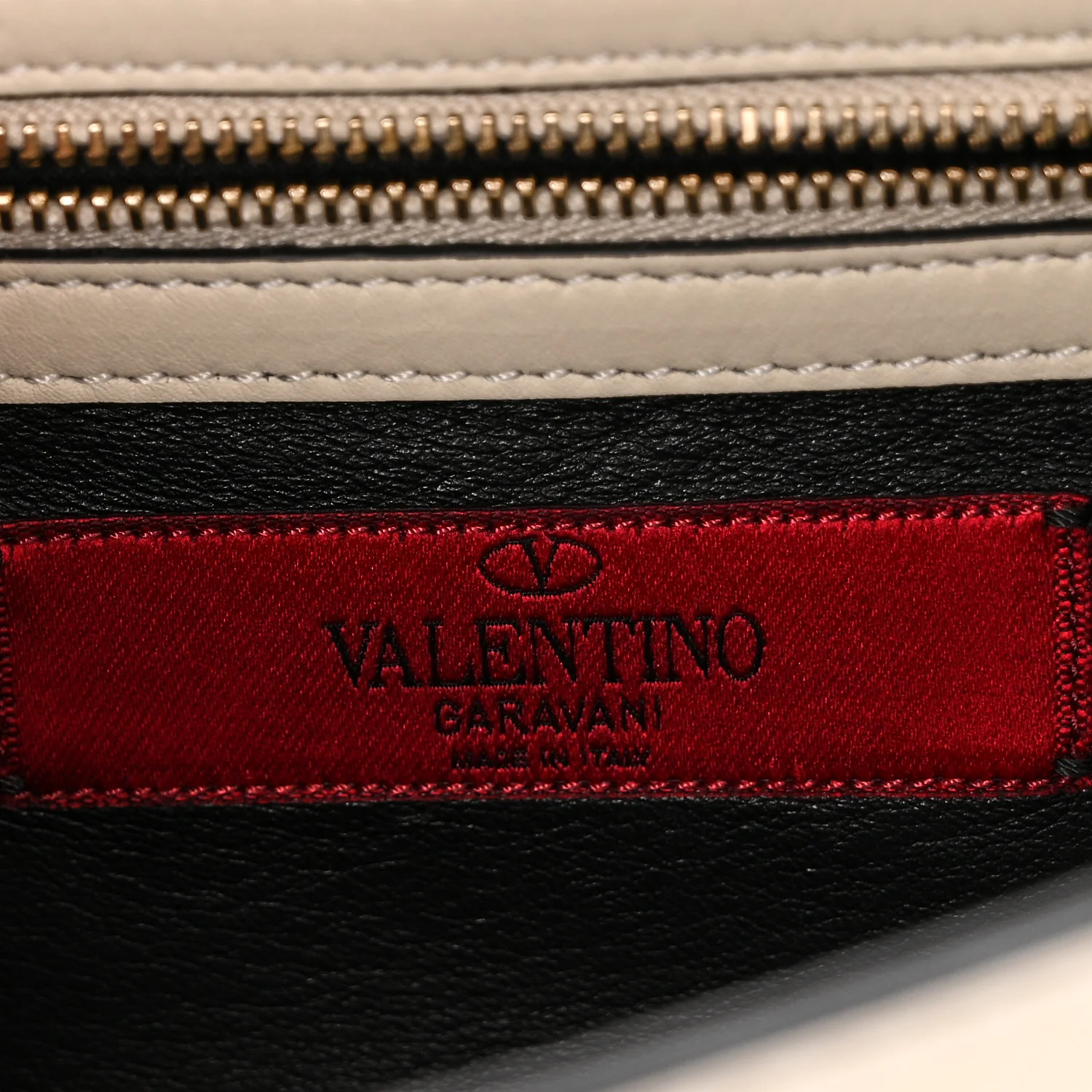 Vitello Small Glam Lock Rockstud Flap Red Ivory Black - Image 6