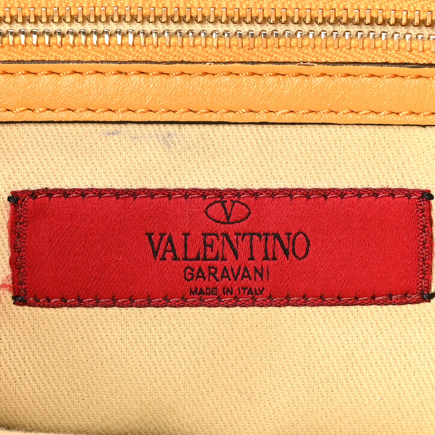 Vitello Small Rockstud Double Handle Tote Mandarin Sorbet - Image 6