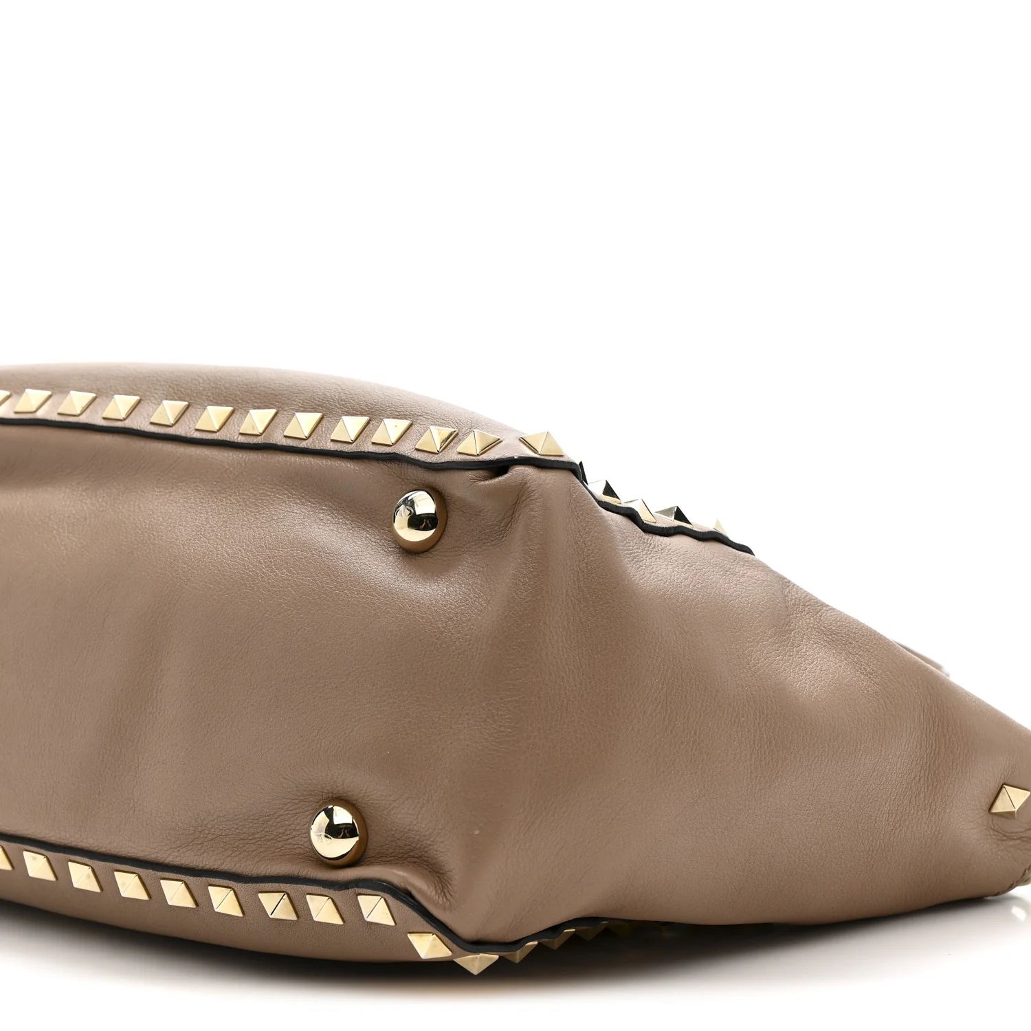 Vitello Small Rockstud Tote Beige - Image 10