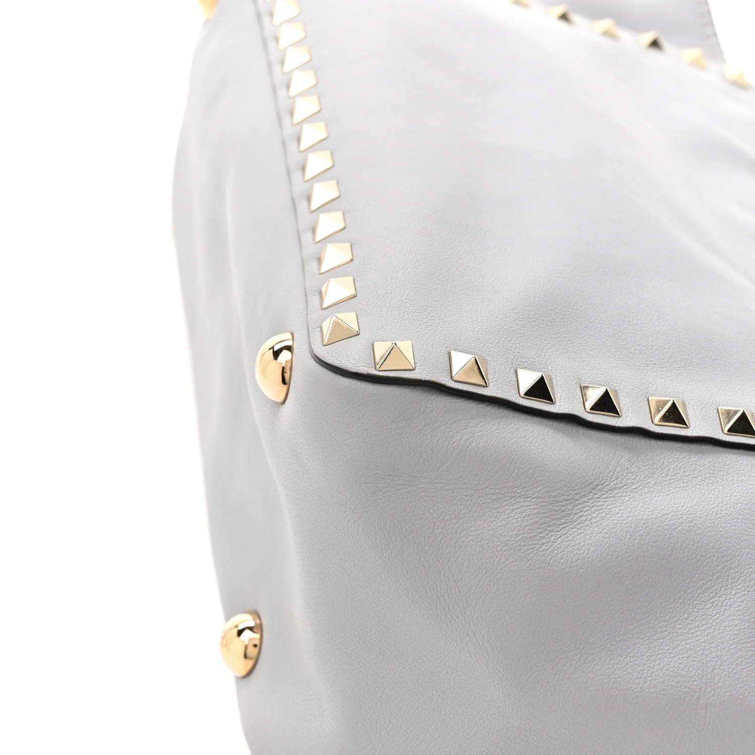 Vitello Small Rockstud Tote Grey - Image 10