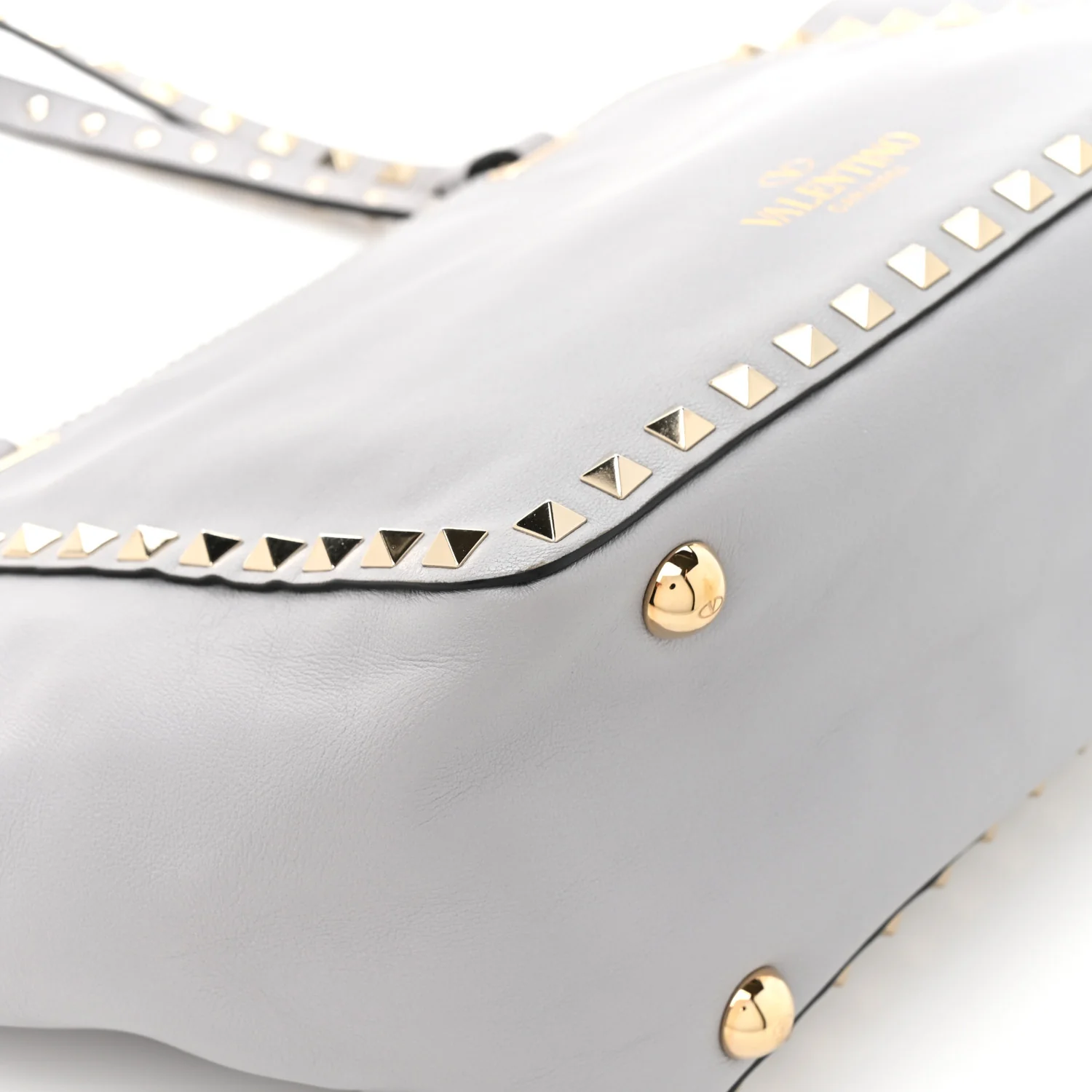 Vitello Small Rockstud Tote Grey - Image 11