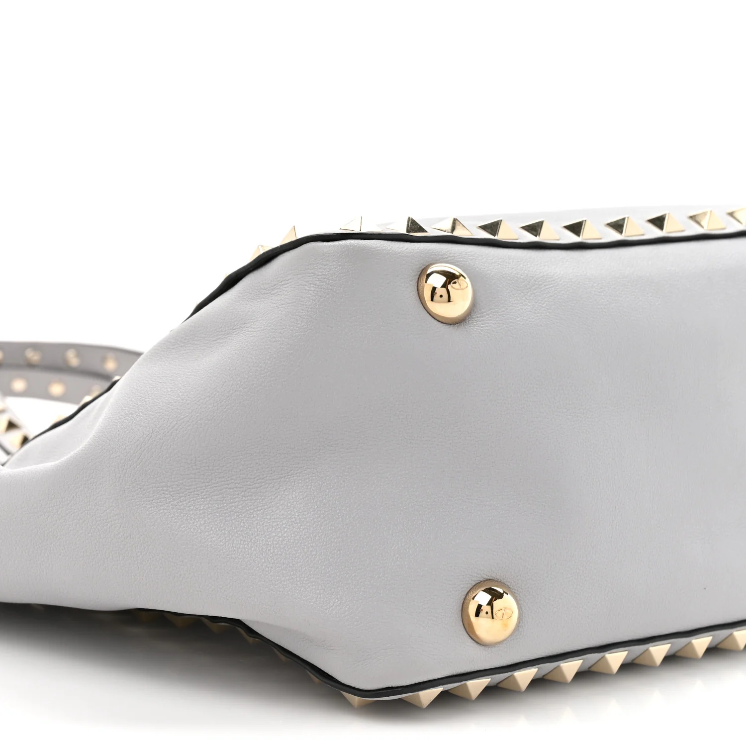 Vitello Small Rockstud Tote Grey - Image 9