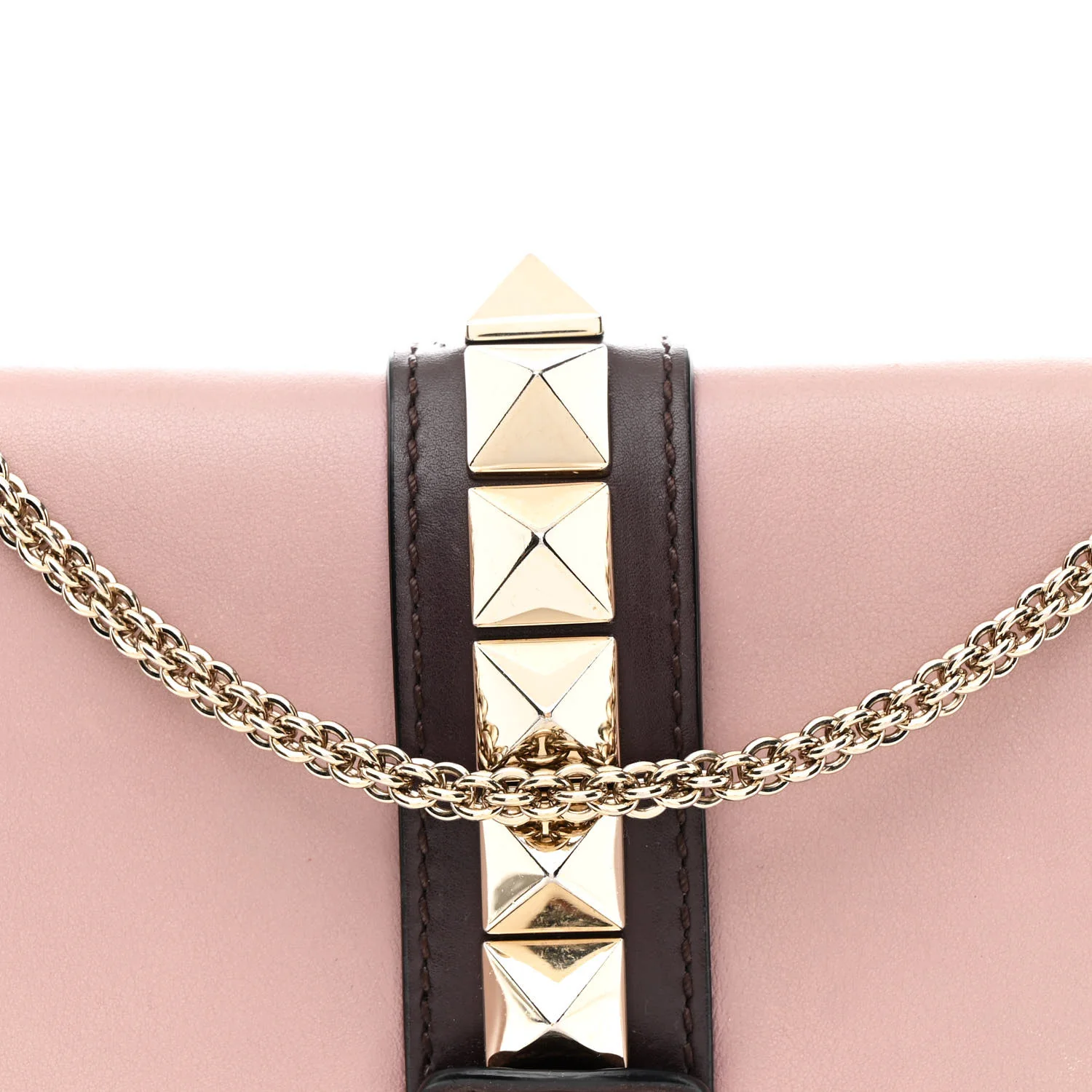 Vitello Tri-Color Medium Glam Lock Rockstud Flap Rubin Water Rose Marine - Image 7