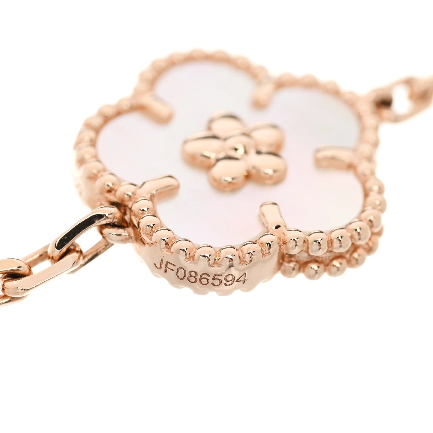 18K Rose Gold Carnelian Mother of Pearl Onyx 5 Motifs Lucky Spring Bracelet - Image 3