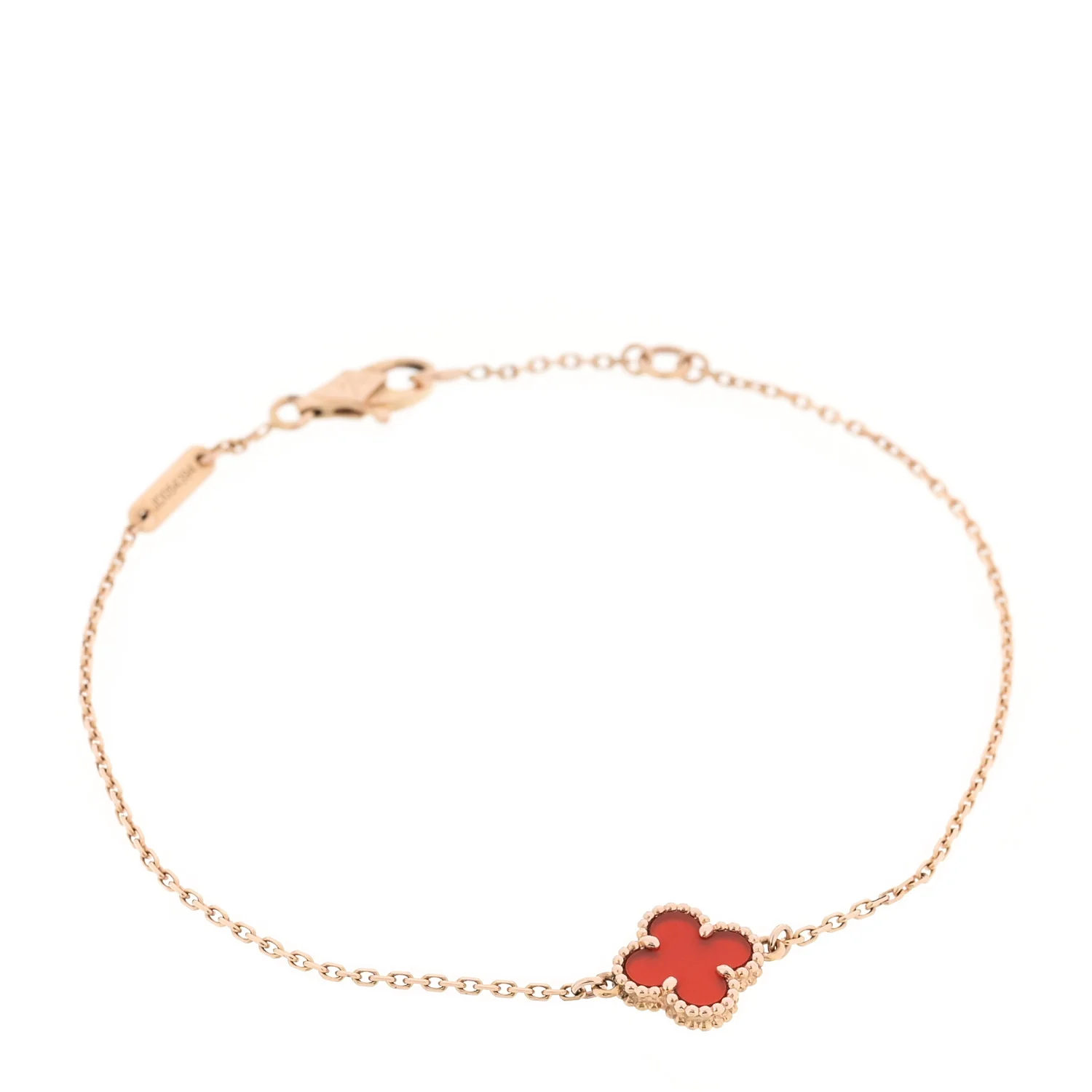 18K Rose Gold Carnelian Sweet Alhambra Bracelet