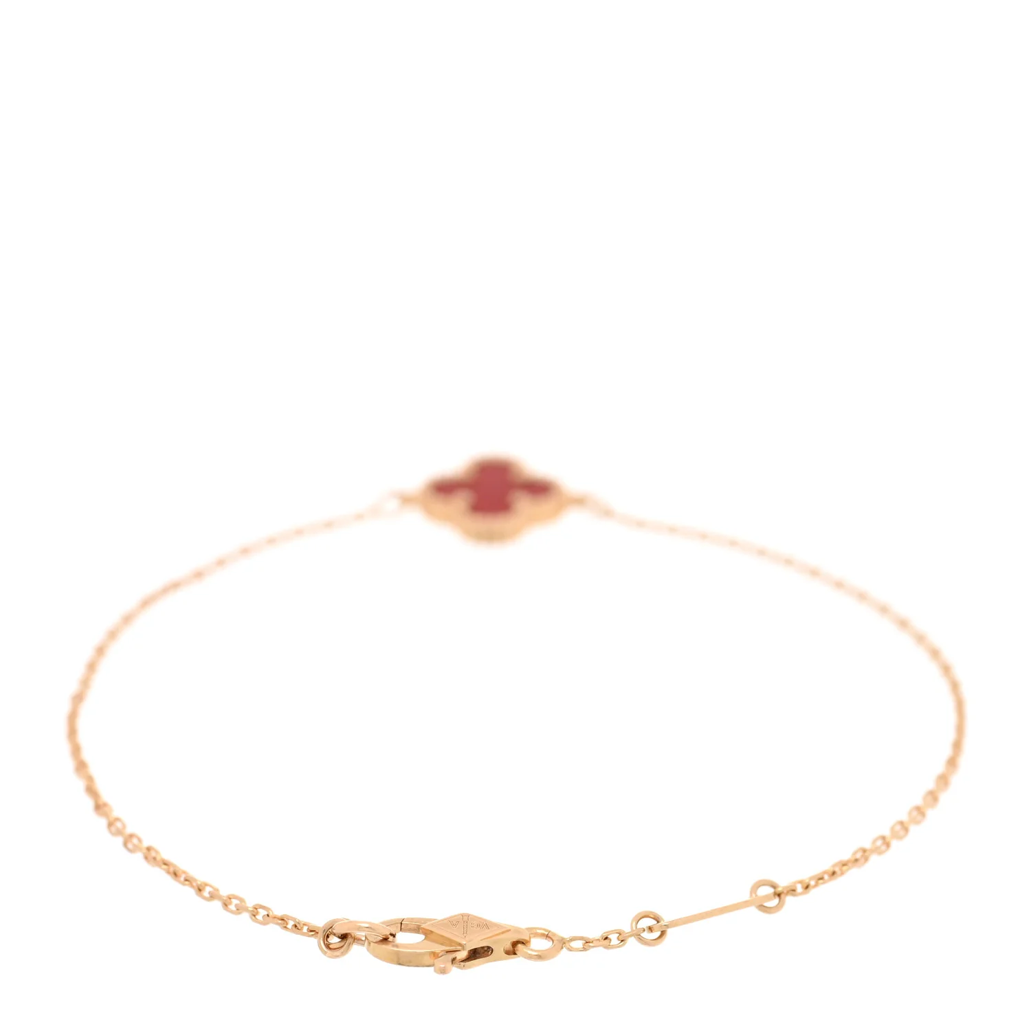 18K Rose Gold Carnelian Sweet Alhambra Bracelet - Image 2