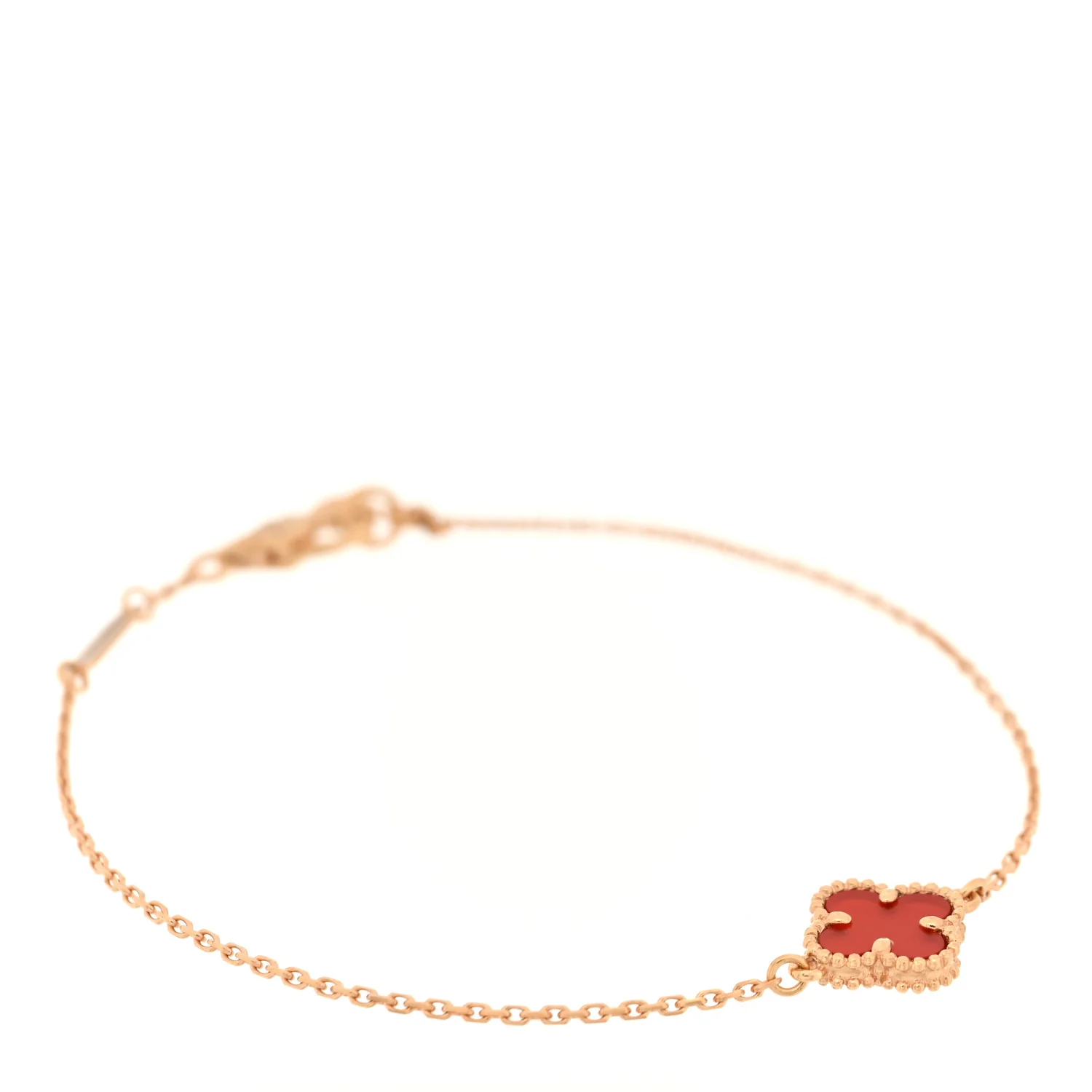 18K Rose Gold Carnelian Sweet Alhambra Bracelet