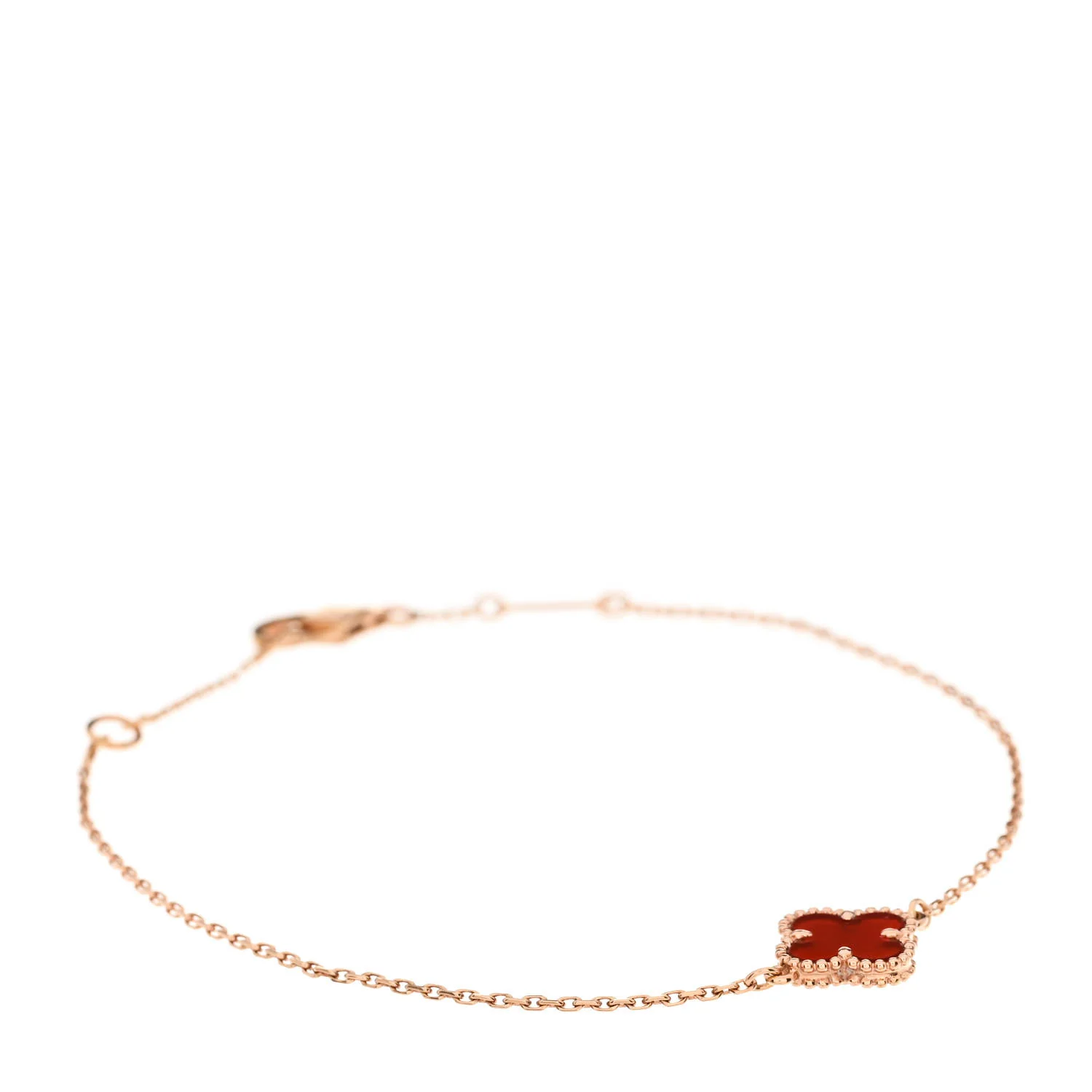 18K Rose Gold Carnelian Sweet Alhambra Bracelet