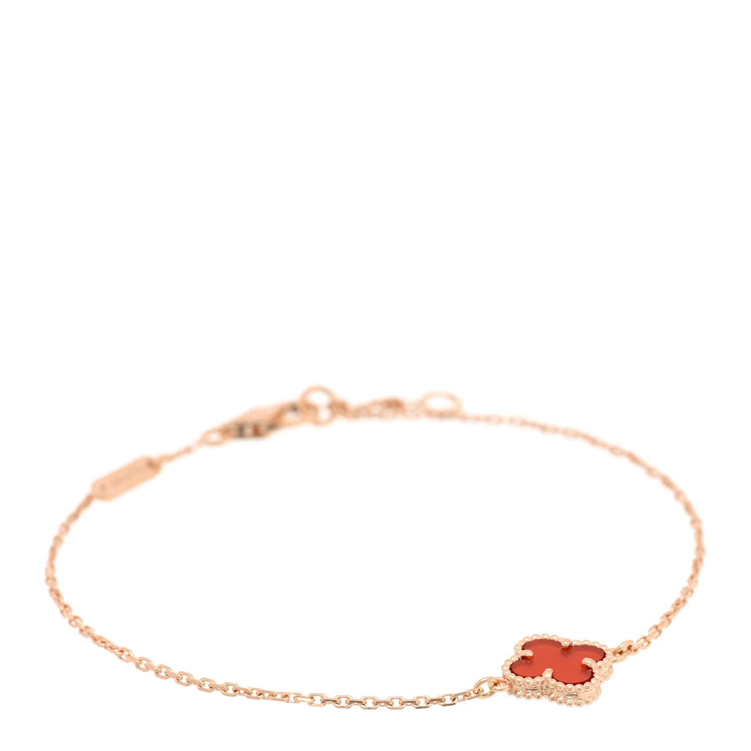 18K Rose Gold Carnelian Sweet Alhambra Bracelet