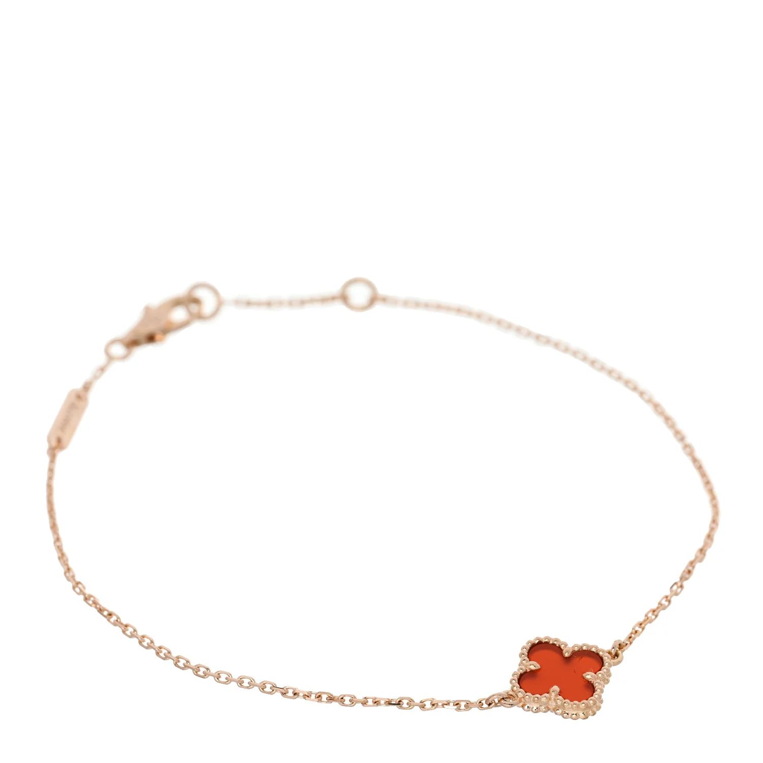 18K Rose Gold Carnelian Sweet Alhambra Bracelet