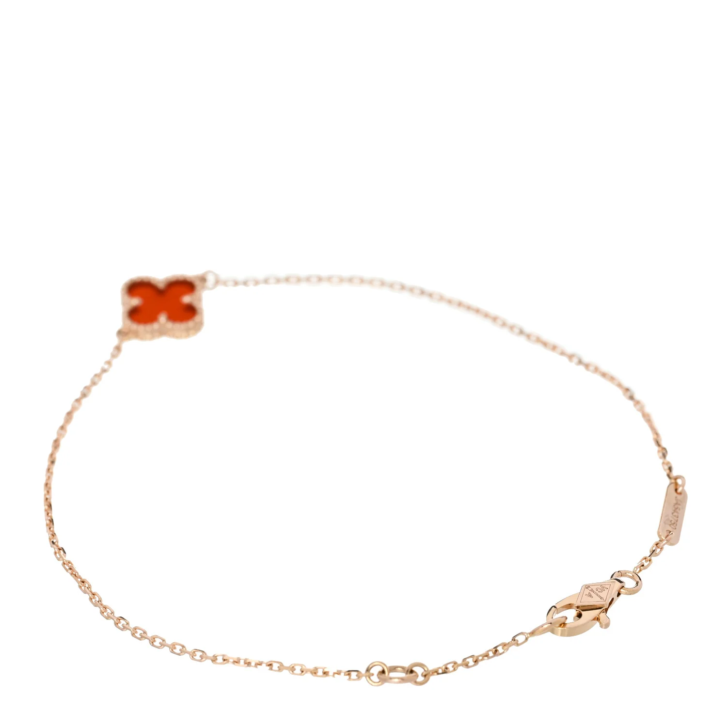 18K Rose Gold Carnelian Sweet Alhambra Bracelet - Image 2