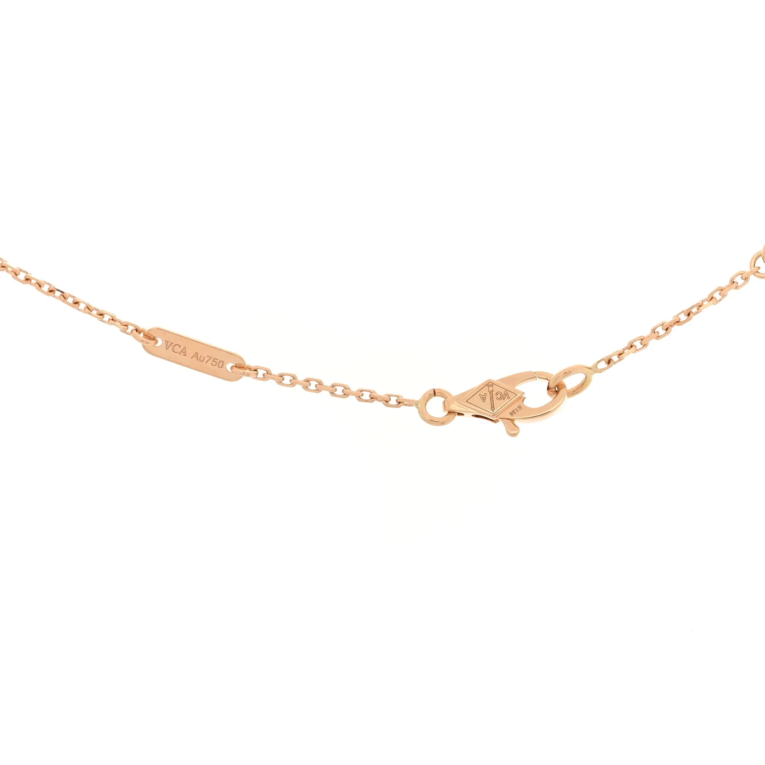 18K Rose Gold Carnelian Sweet Alhambra Pendant Necklace - Image 4