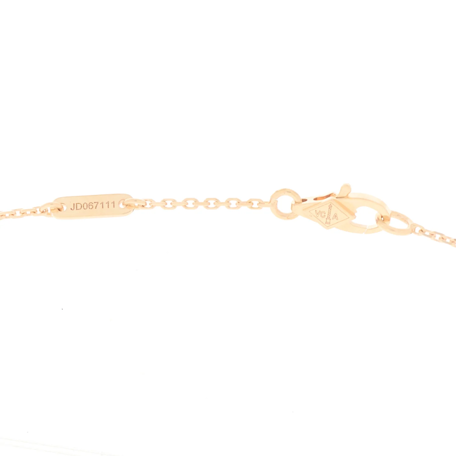 18K Rose Gold Carnelian Sweet Alhambra Pendant Necklace - Image 4