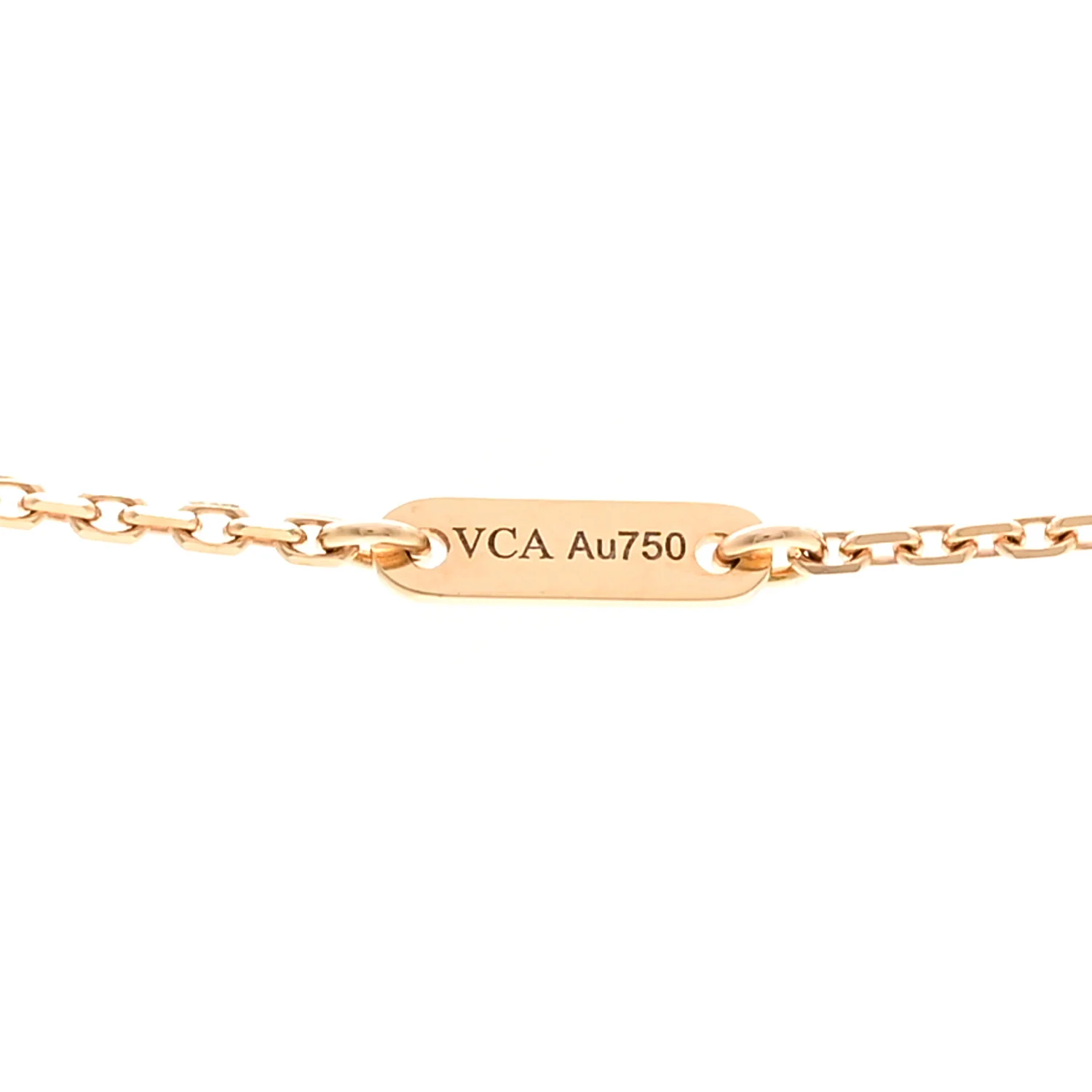 18K Rose Gold Carnelian Sweet Alhambra Pendant Necklace - Image 5