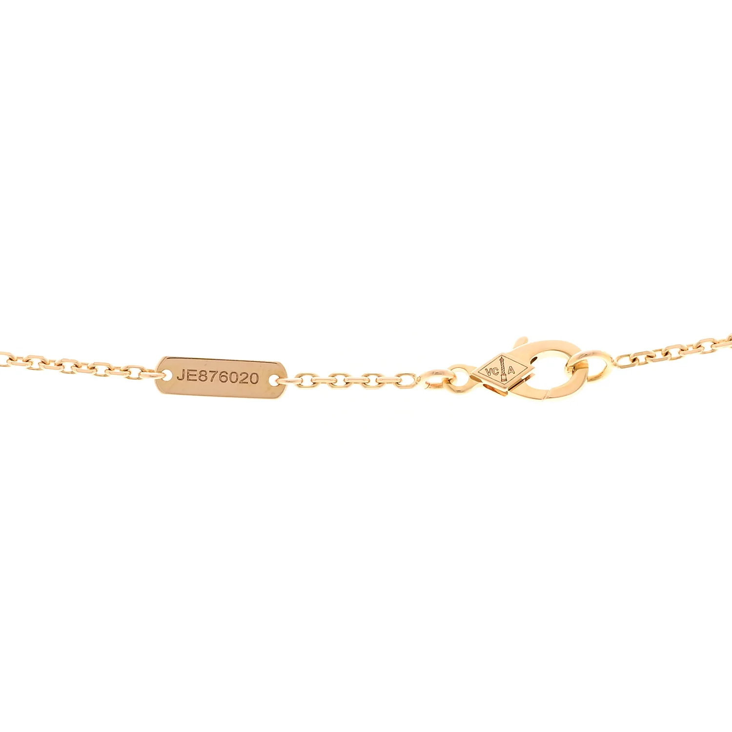 18K Rose Gold Diamond Bulls Eye Vintage Alhambra Pendant Necklace - Image 4