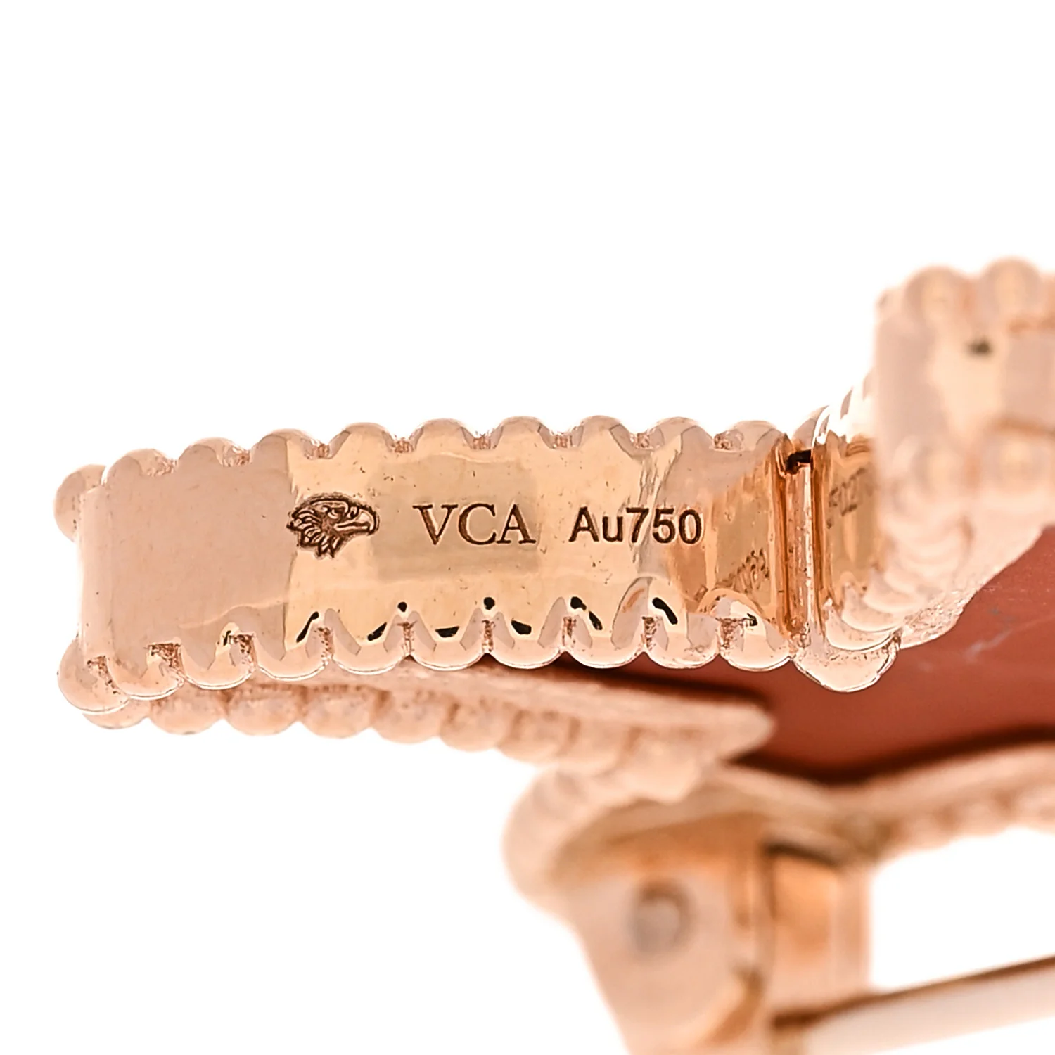 18K Rose Gold Jasper Lucky Summer Starfish Brooch Pin - Image 4