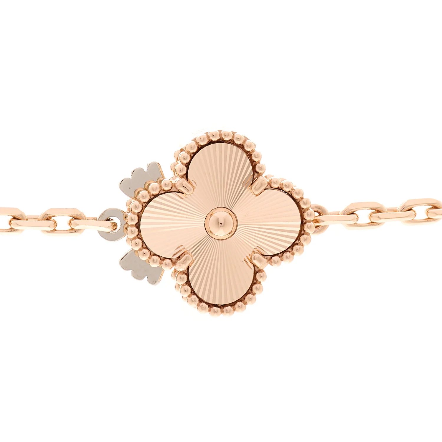 18K Rose Gold Mother of Pearl 15 Motifs Magic Alhambra Transformable Long Necklace - Image 5