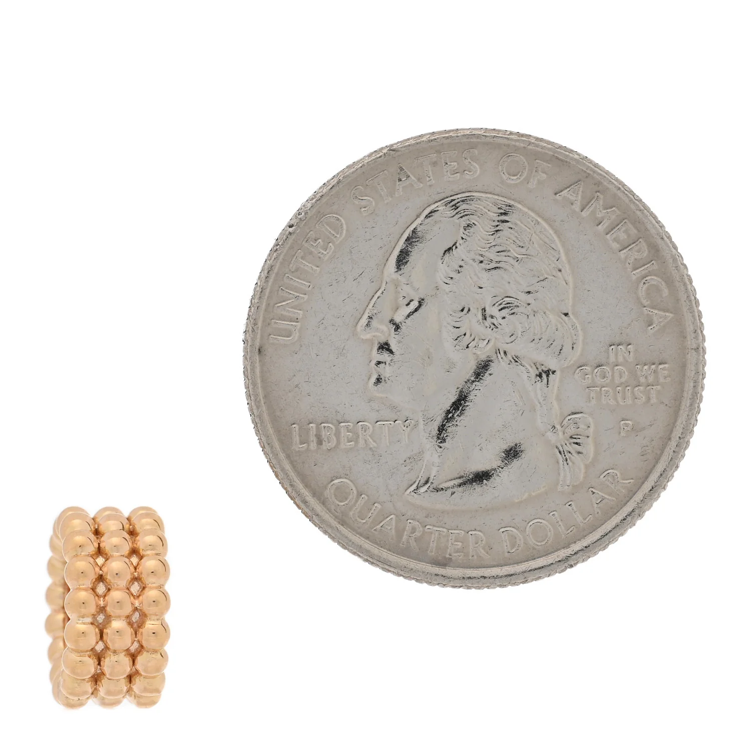 18K Rose Gold Perlee 3 Row Pendant - Image 2