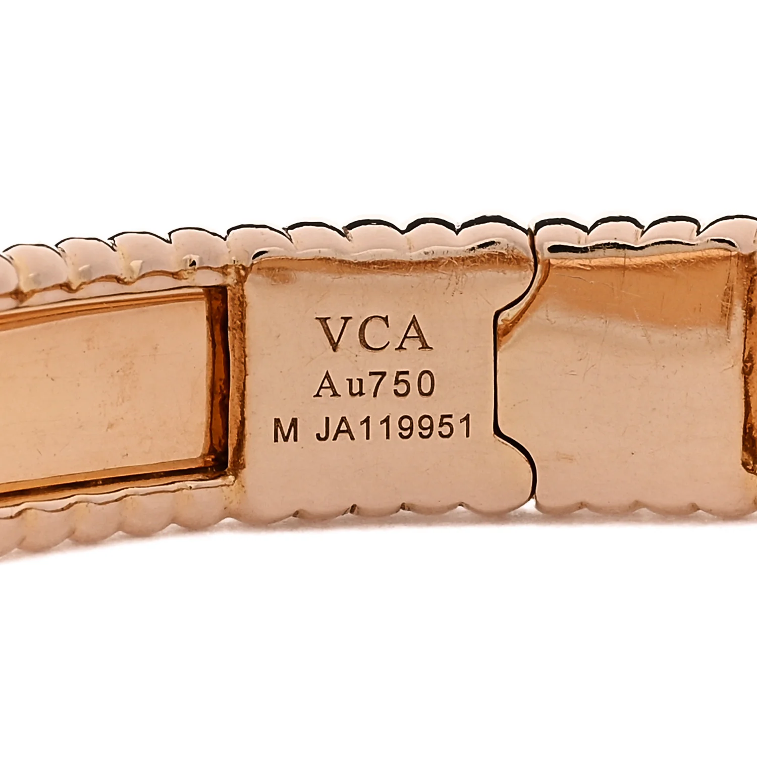 18K Rose Gold Perlee Signature Bangle Bracelet M - Image 3