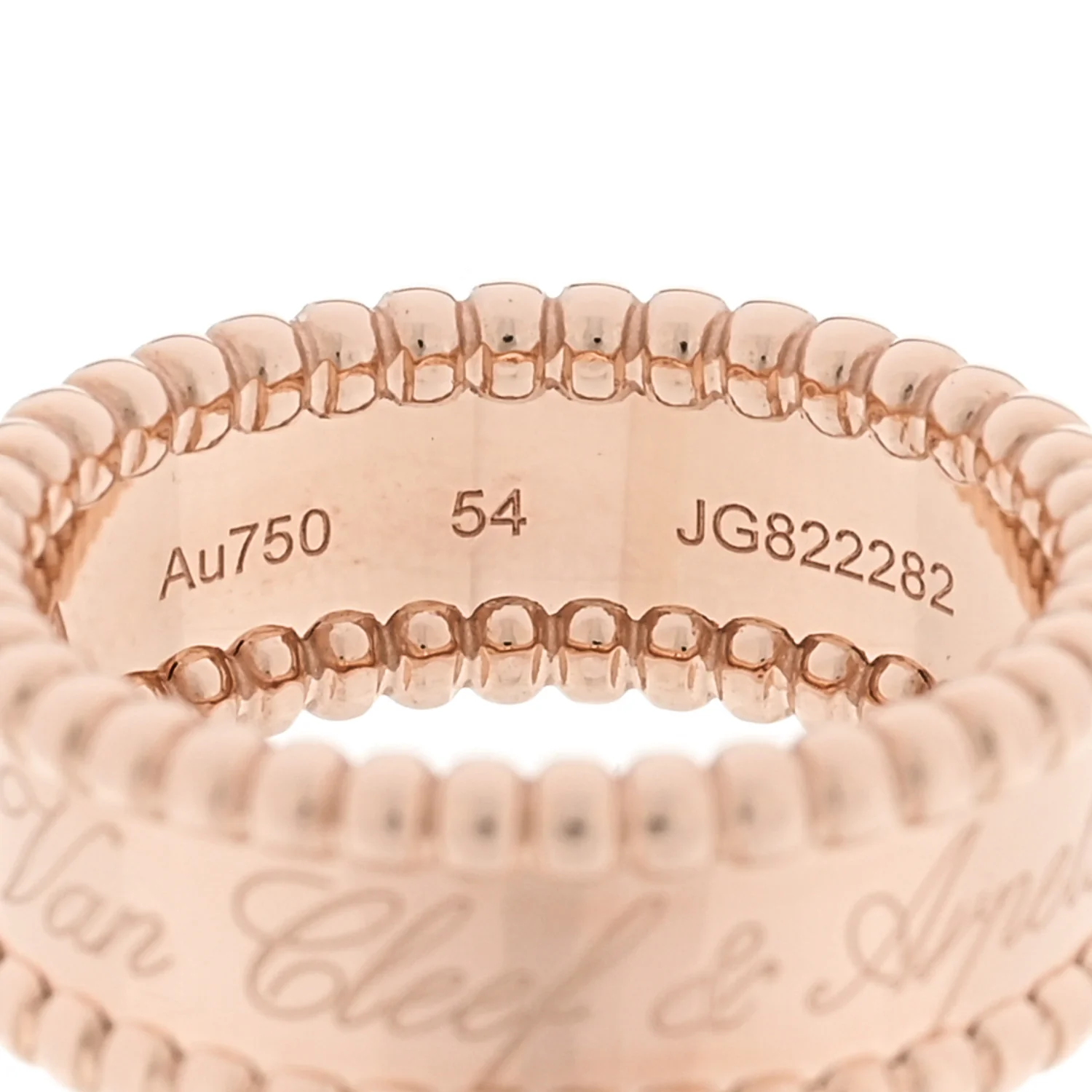 18K Rose Gold Perlee Signature Ring 54 6.75 - Image 4