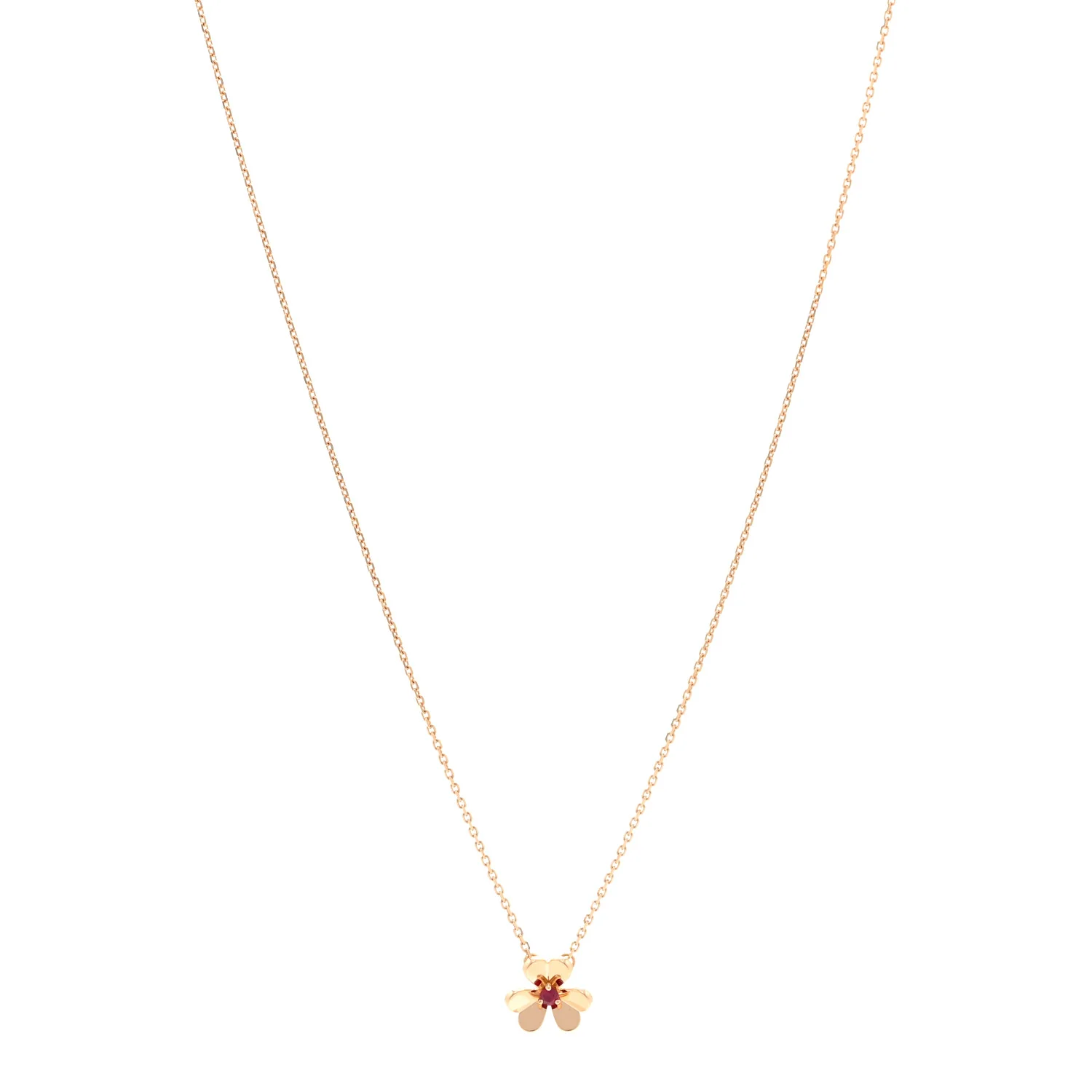 18K Rose Gold Ruby Mini Frivole Pendant Necklace