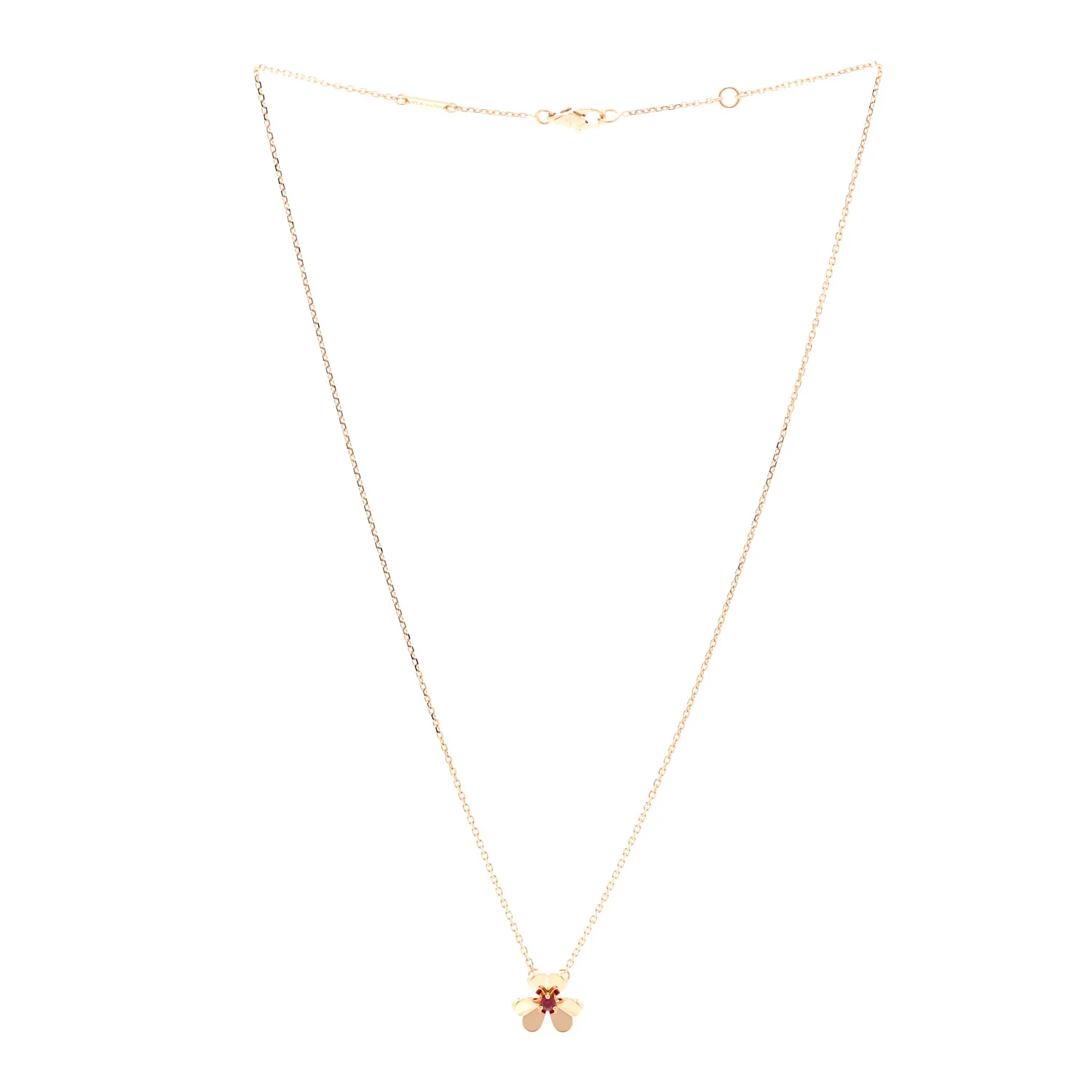 18K Rose Gold Ruby Mini Frivole Pendant Necklace - Image 3