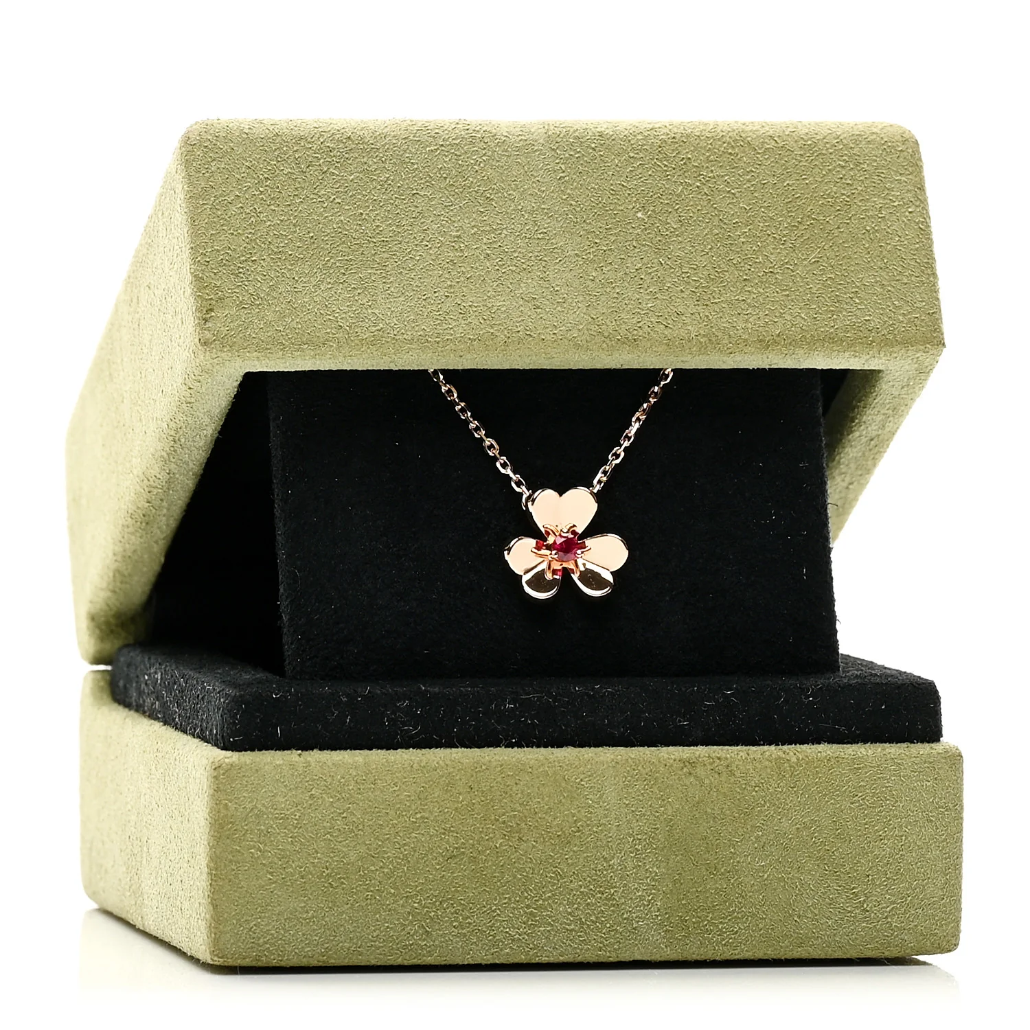 18K Rose Gold Ruby Mini Frivole Pendant Necklace - Image 6