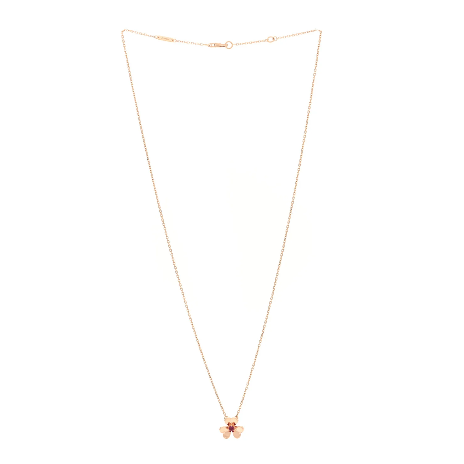 18K Rose Gold Ruby Mini Frivole Pendant Necklace - Image 3