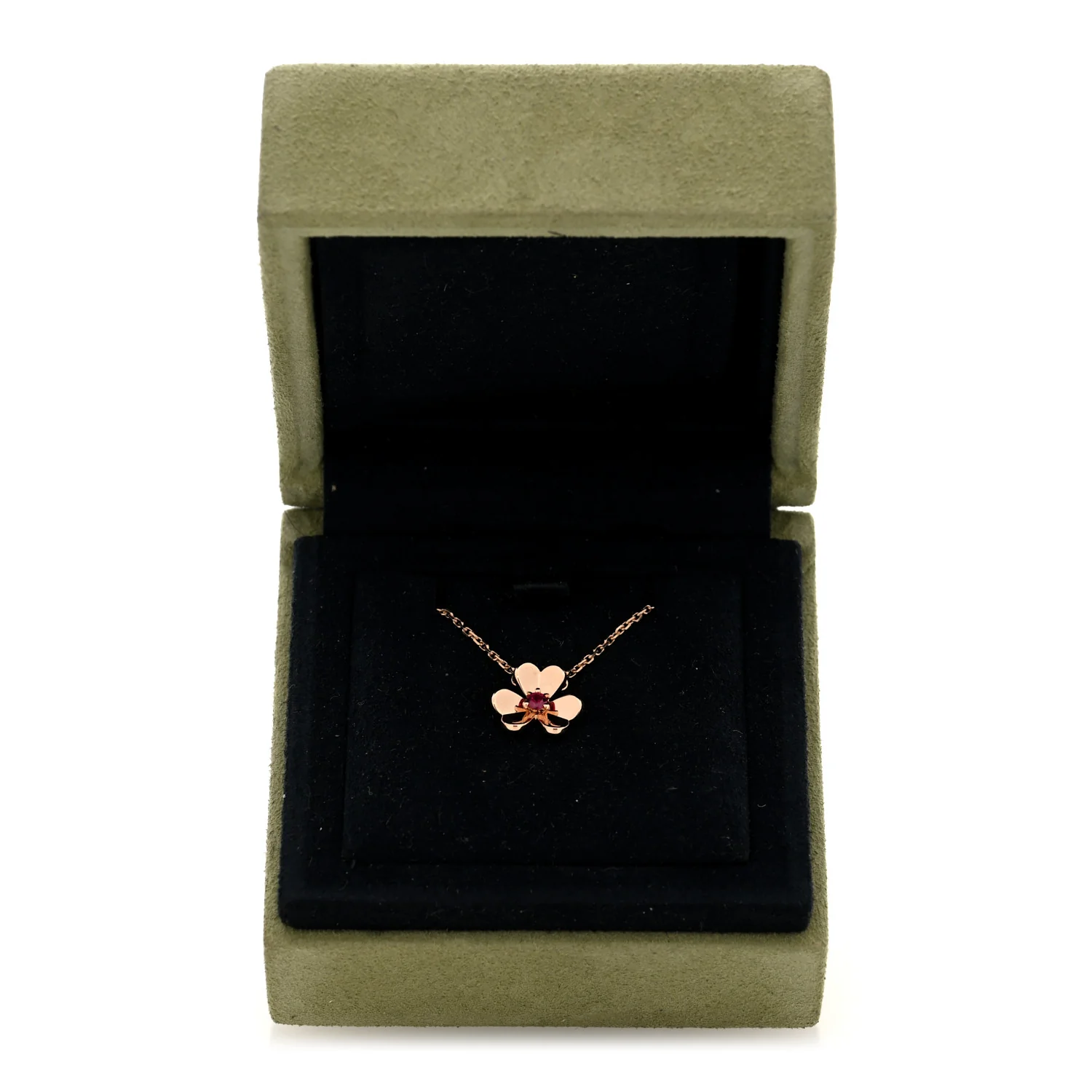 18K Rose Gold Ruby Mini Frivole Pendant Necklace - Image 5
