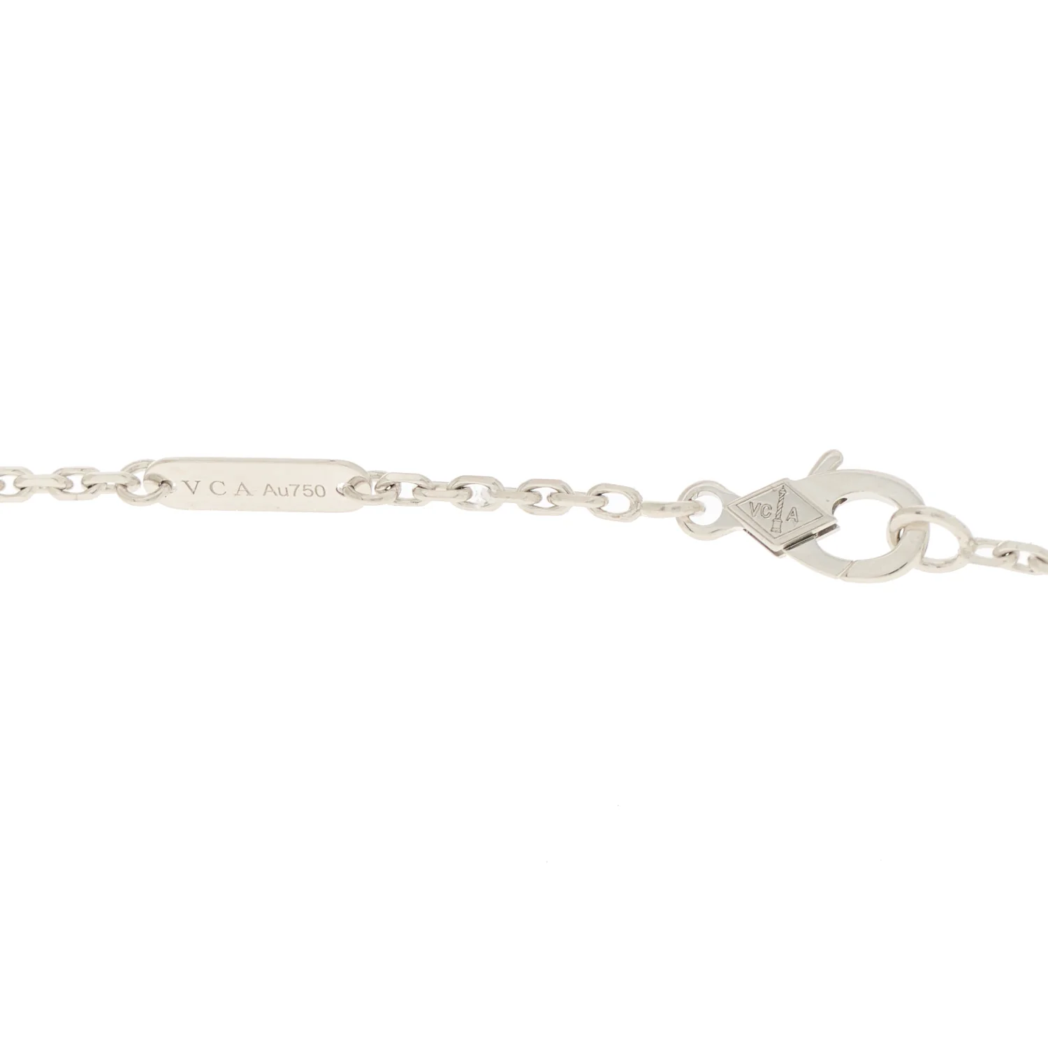 18K White Gold Black Onyx Magic Alhambra Pendant Necklace - Image 5
