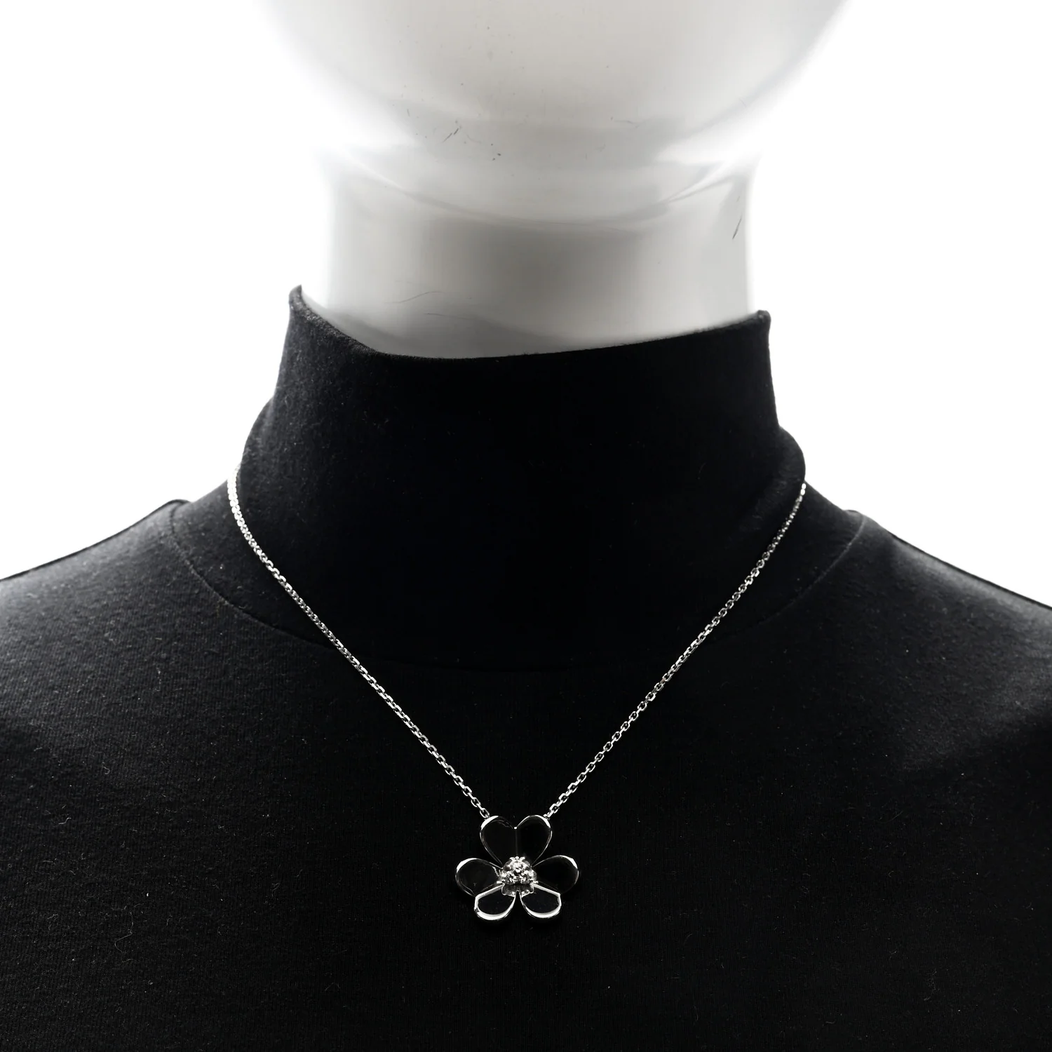 18K White Gold Diamond Large Frivole Pendant Necklace - Image 2