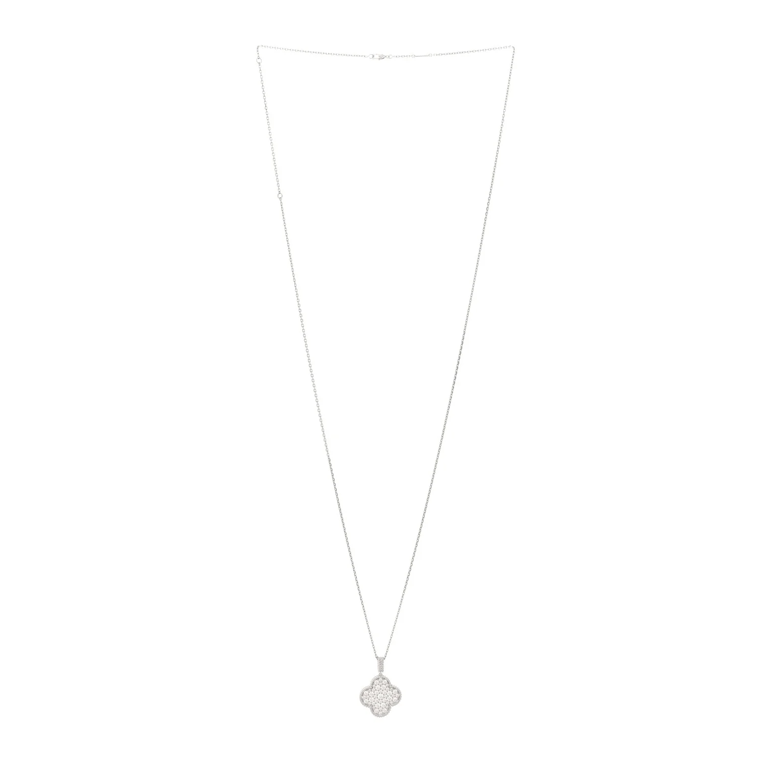 18K White Gold Diamond Magic Alhambra Long Necklace - Image 6