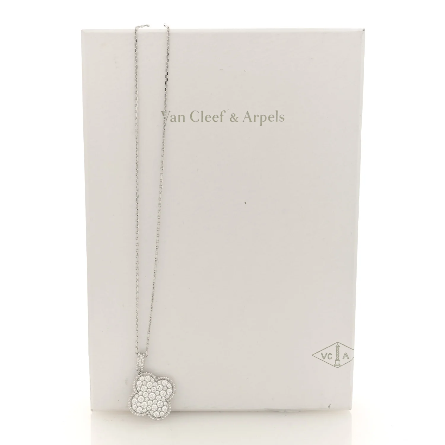 18K White Gold Diamond Magic Alhambra Long Necklace - Image 9