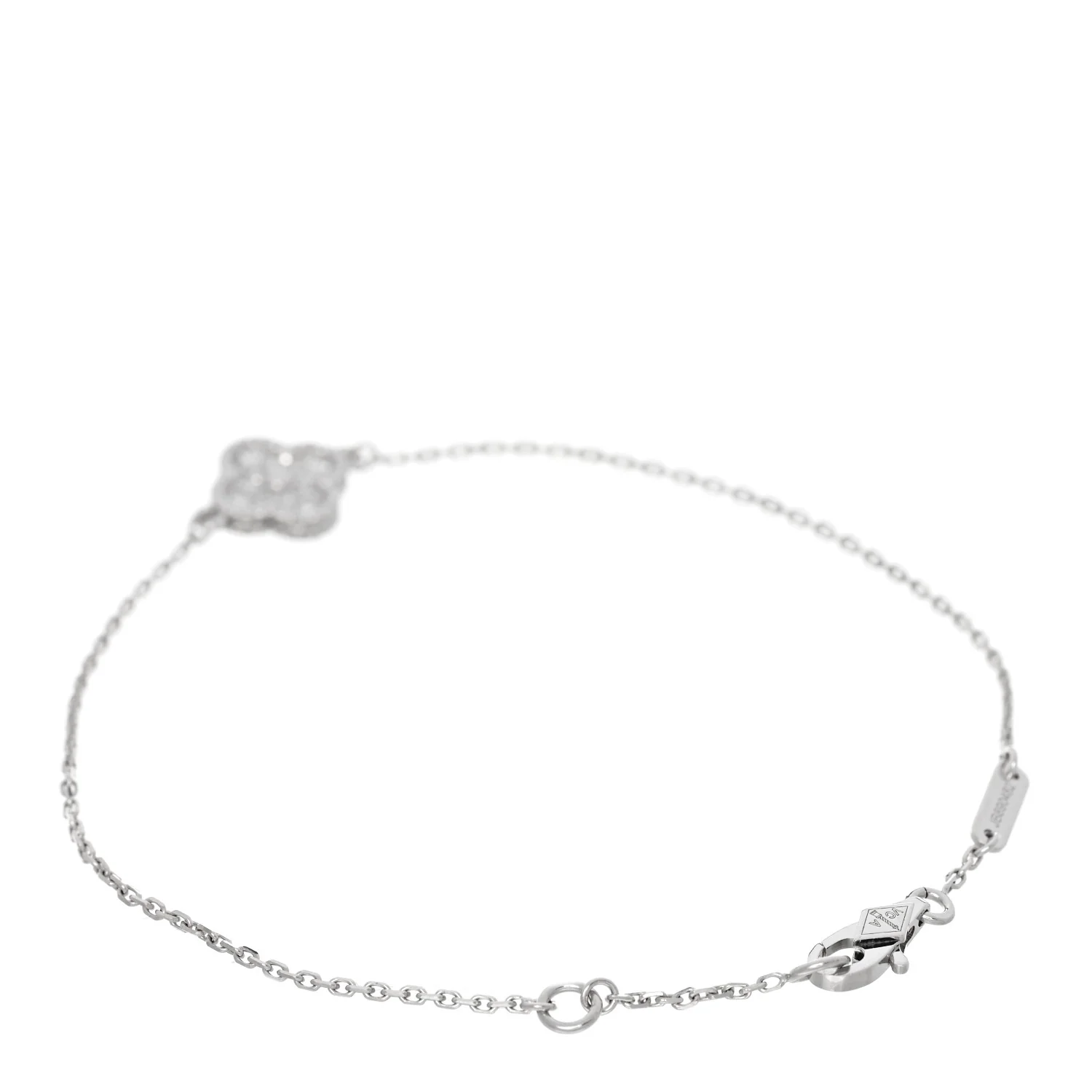 18K White Gold Diamond Sweet Alhambra Bracelet - Image 2