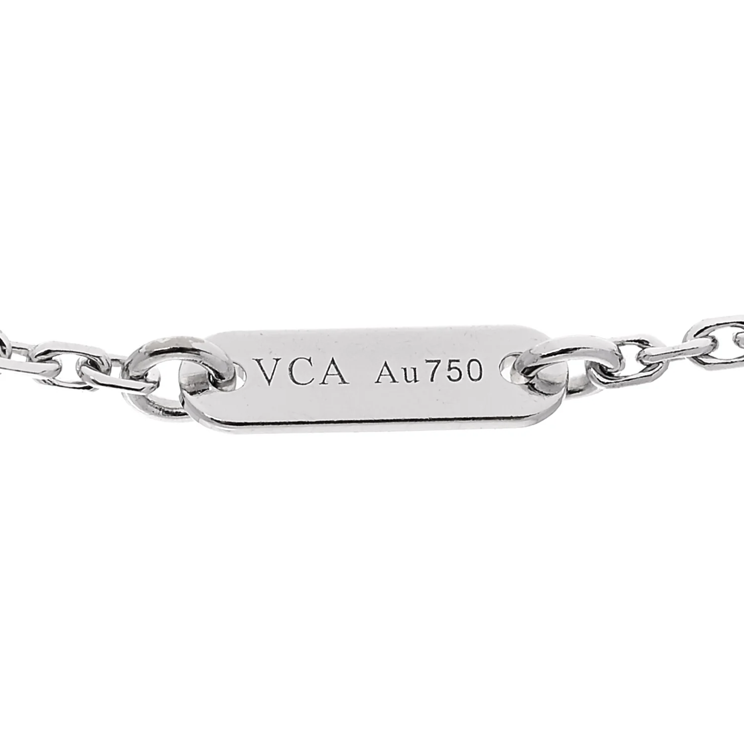 18K White Gold Diamond Sweet Alhambra Pendant Necklace - Image 5