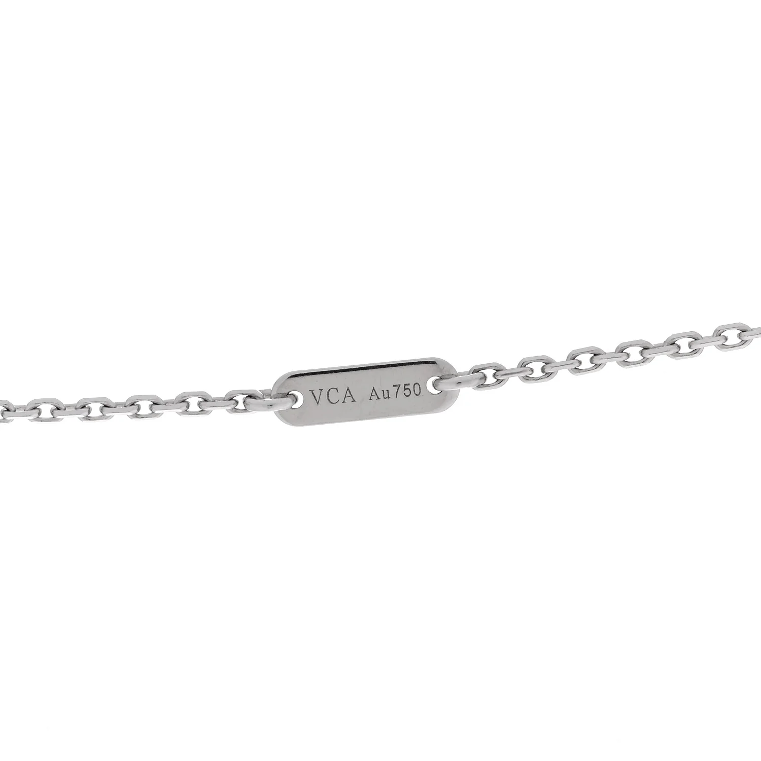 18K White Gold Diamond Sweet Alhambra Pendant Necklace - Image 5
