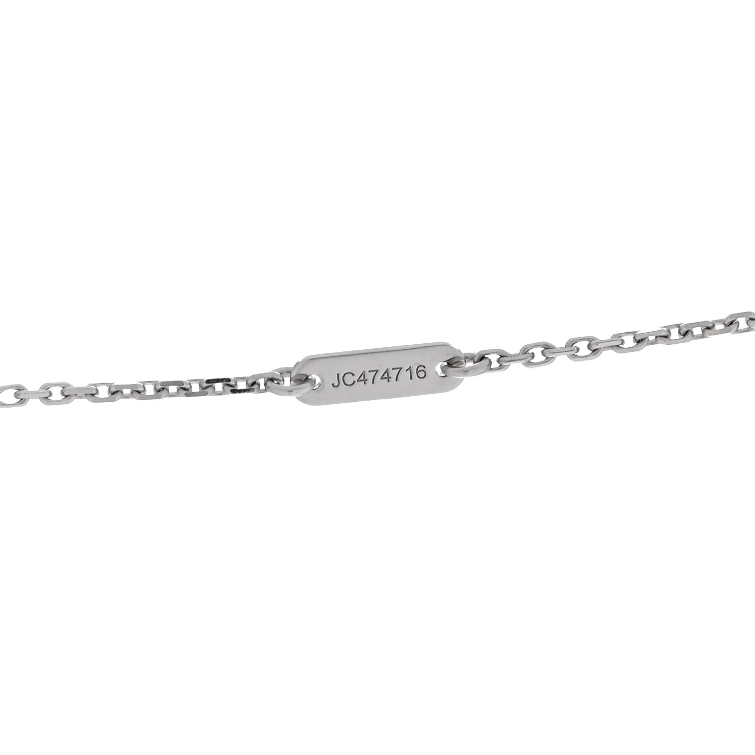 18K White Gold Diamond Sweet Alhambra Pendant Necklace - Image 6
