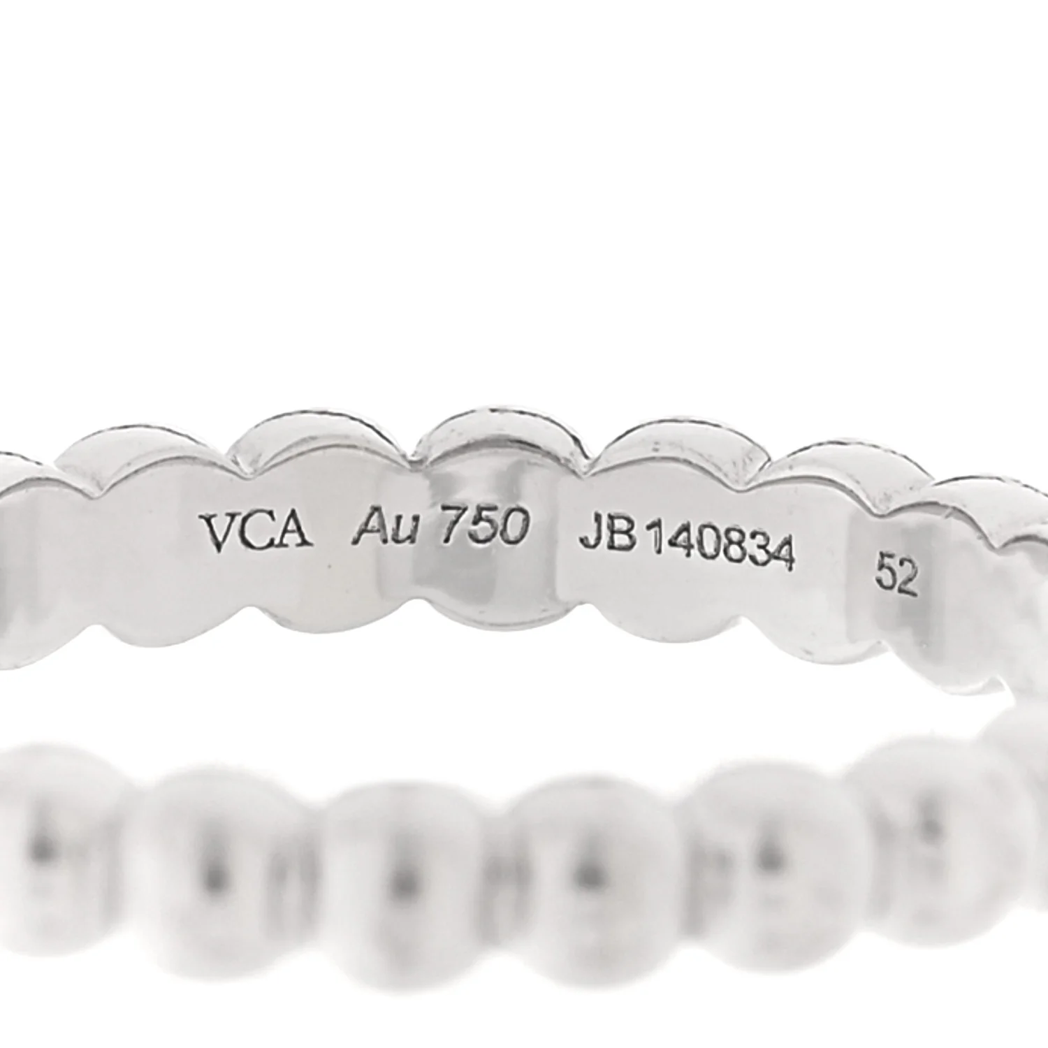 18K White Gold Medium Perlee Ring 52 6 - Image 4