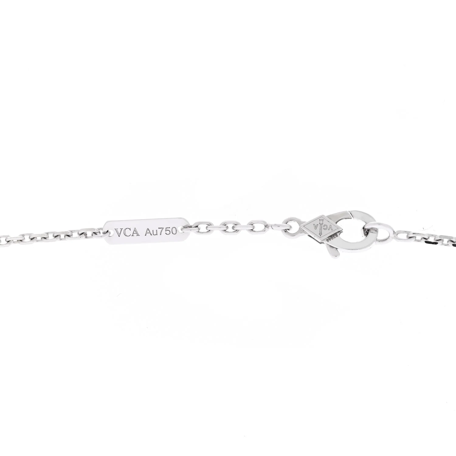 18K White Gold Mother of Pearl Magic Alhambra Pendant Necklace - Image 5