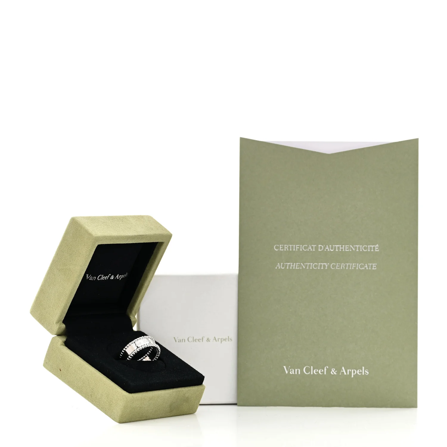 18K White Gold Perlee Signature Ring 58 8.25 - Image 9