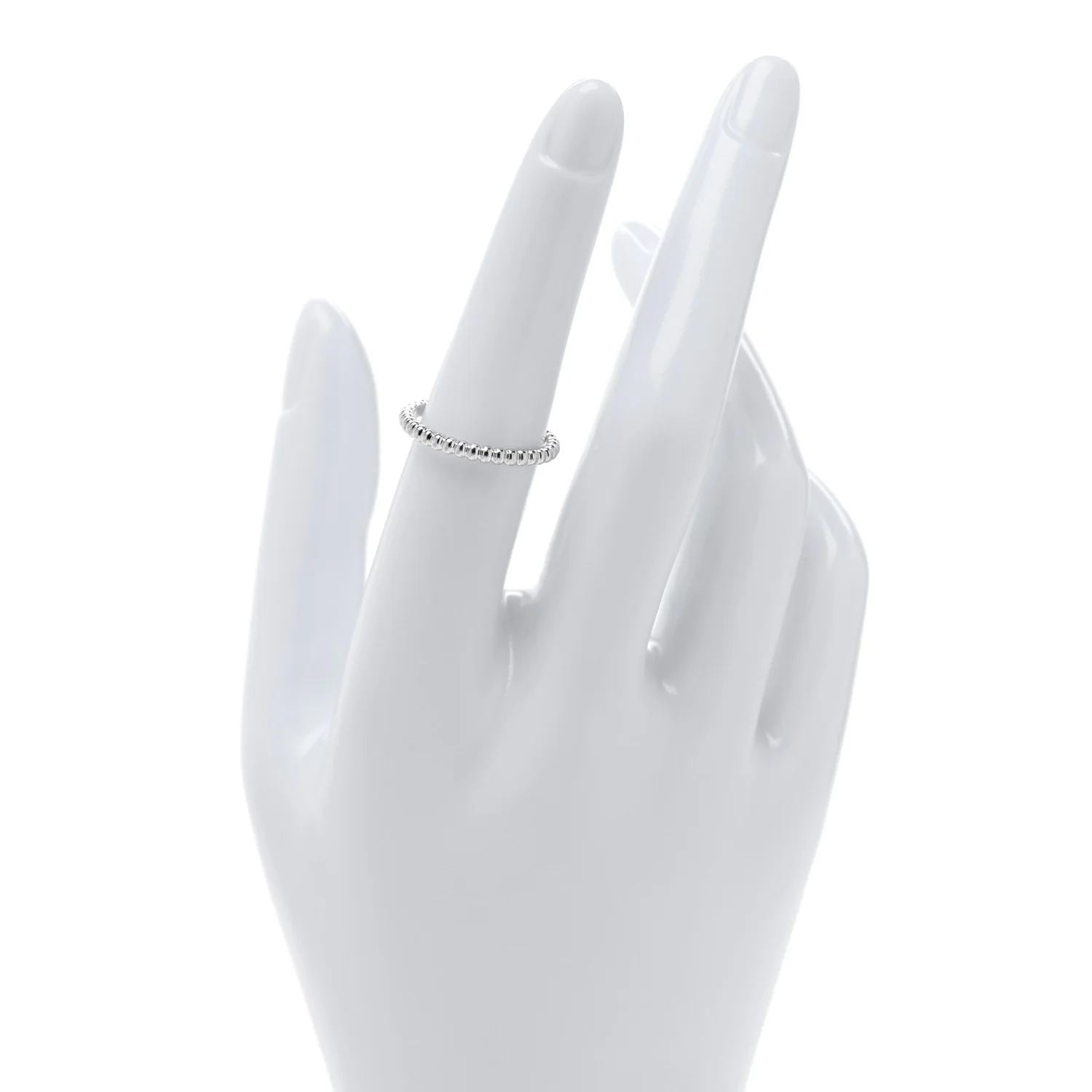 18K White Gold Small Perlee Ring 53 6.5 - Image 2