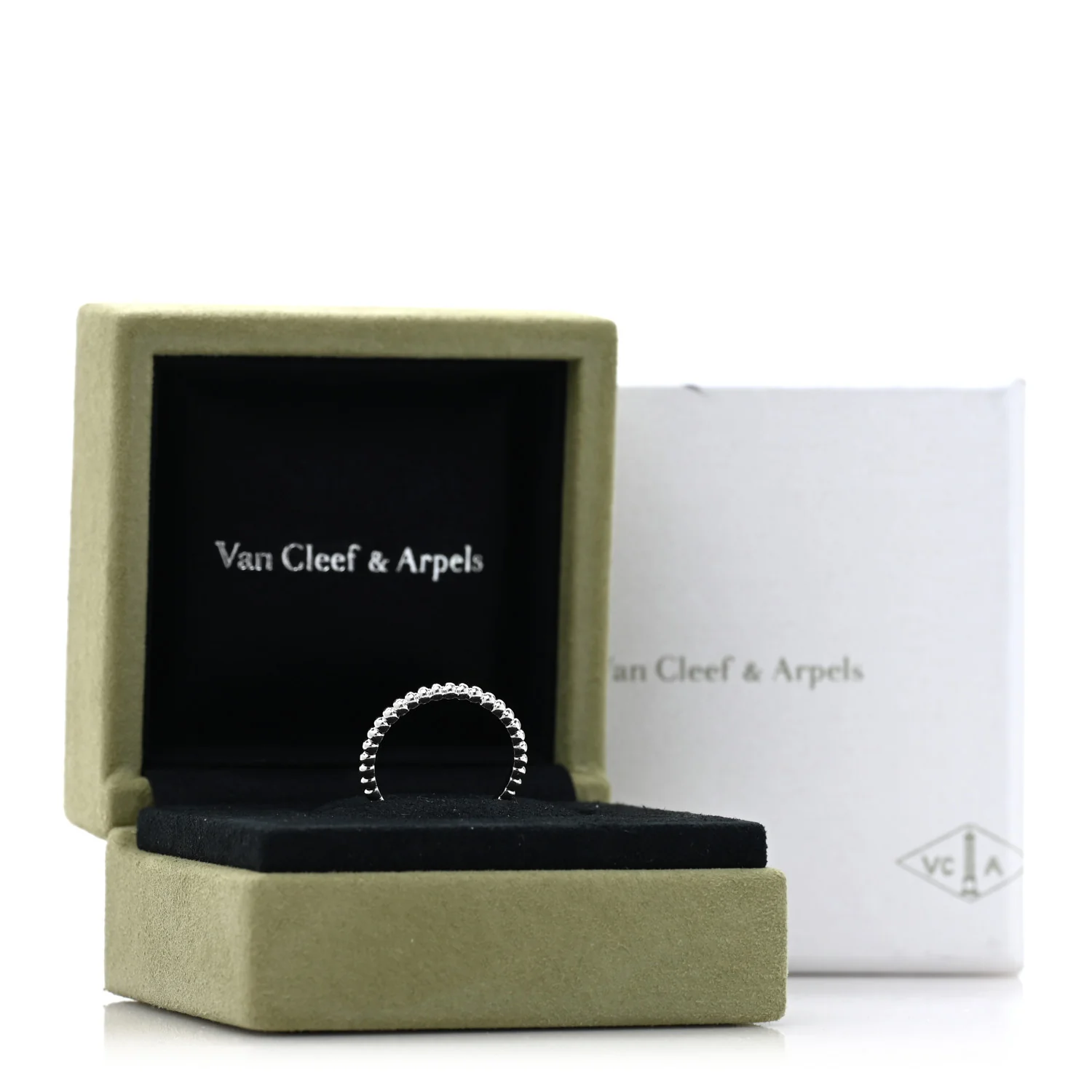 18K White Gold Small Perlee Ring 53 6.5 - Image 5