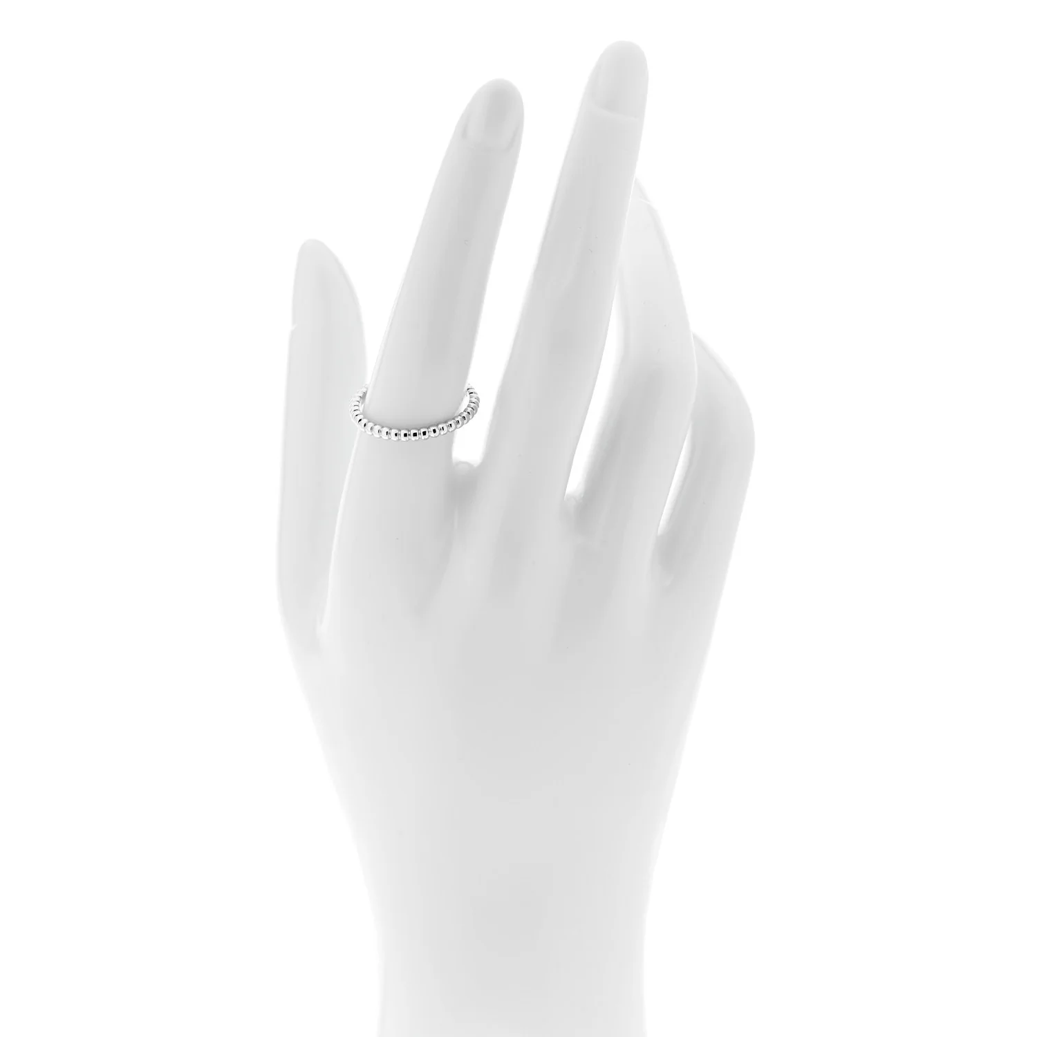18K White Gold Small Perlee Ring 57 8 - Image 2