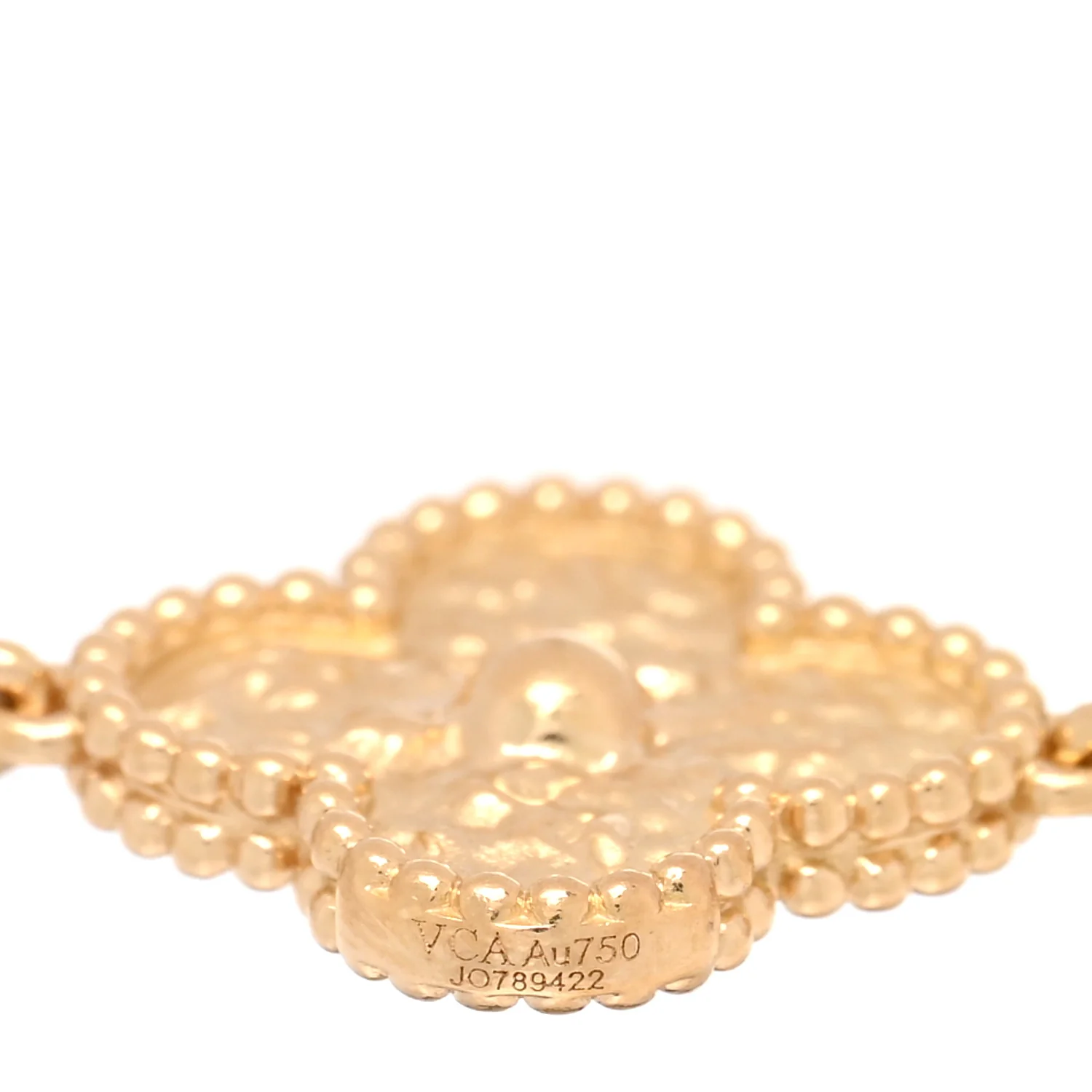 18K Yellow Gold 5 Motifs Vintage Alhambra Bracelet - Image 3
