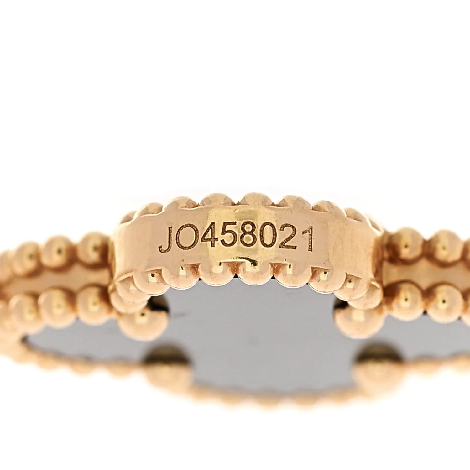 18K Yellow Gold Black Onyx 5 Motifs Vintage Alhambra Bracelet - Image 4